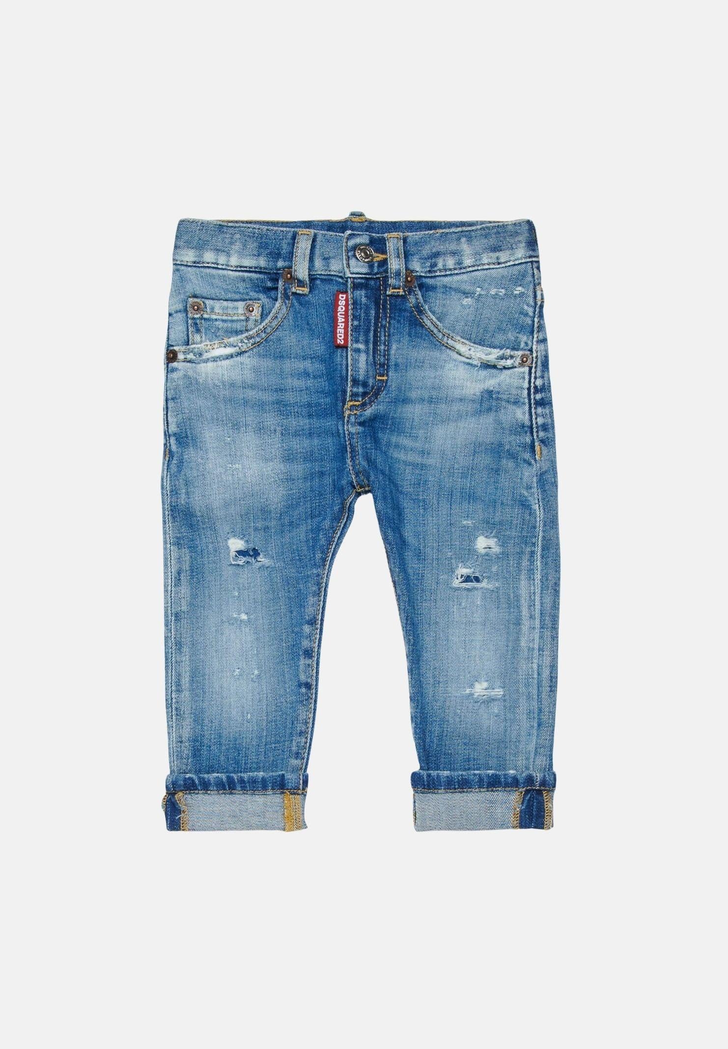 DSQUARED2 Jeans slim in denim chiaro da neonato DQ01TCD0AFN DQ01 DSQUARED2