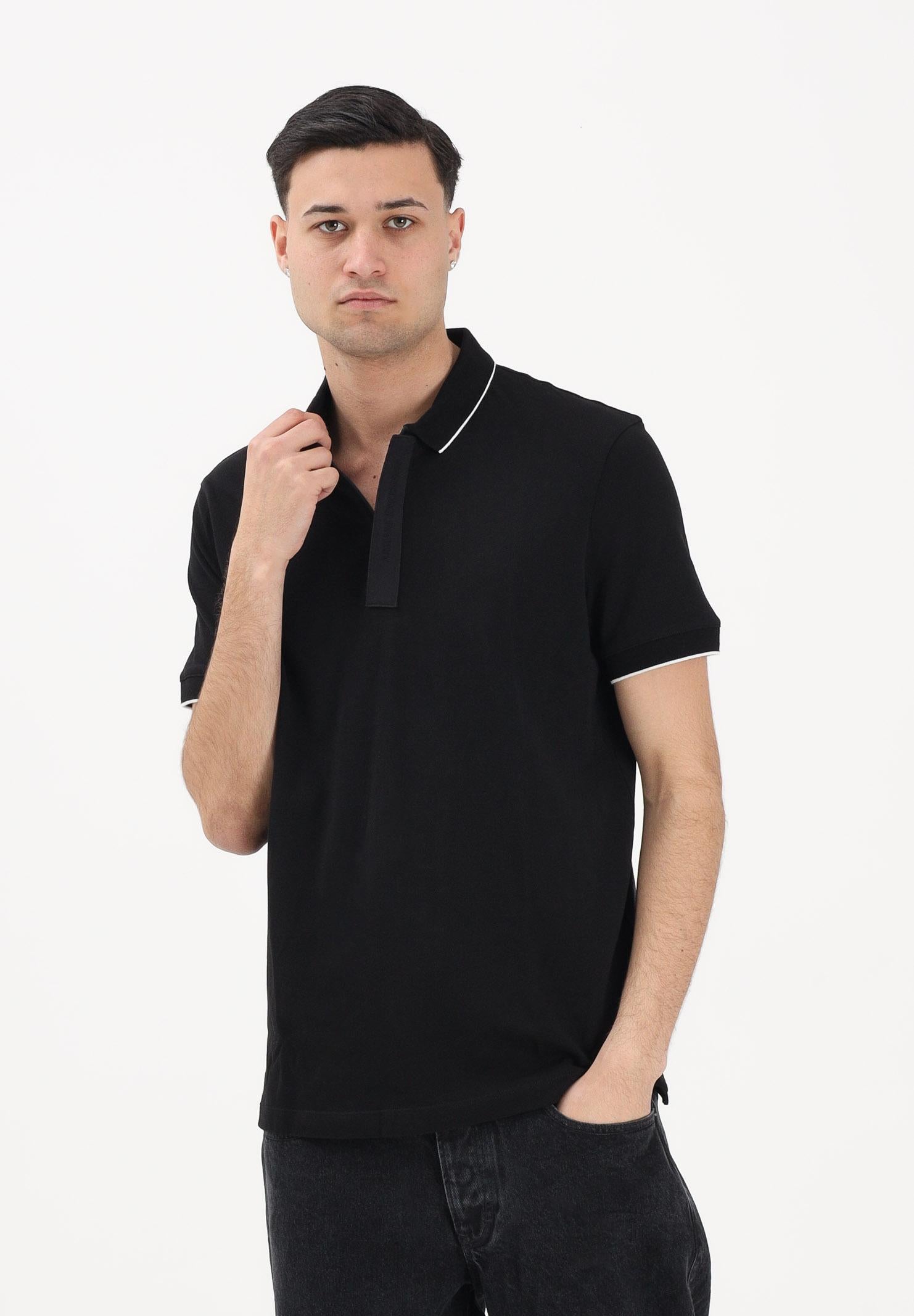 ARMANI EXCHANGE Polo a manica corta nera da uomo con dettagli a contrasto XM001285AF10366 UC001 ARMANI EXCHANGE