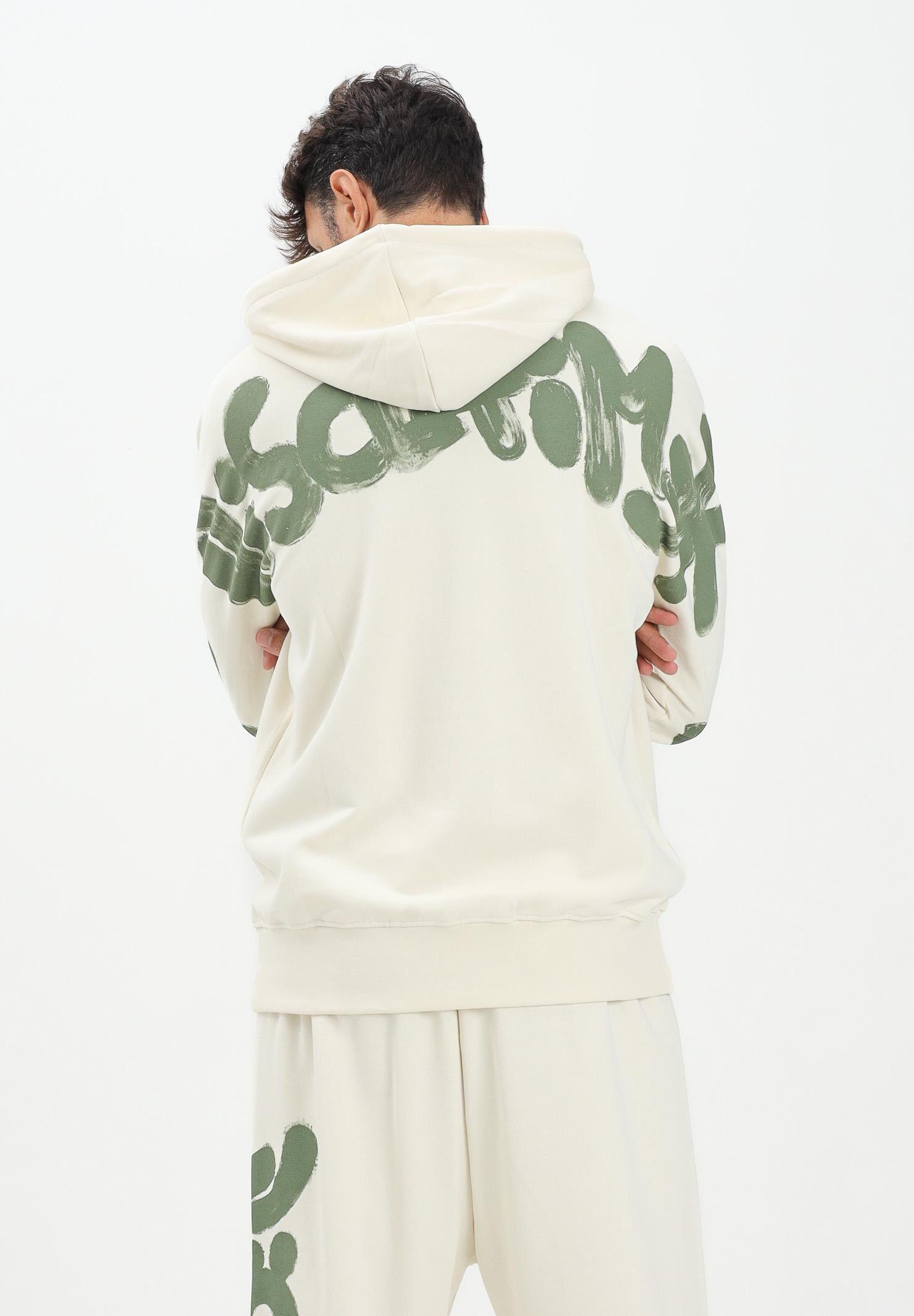 DISCLAIMER Felpa con cappuccio panna da uomo rifinita da stampa logo sul retro 25IDS55100 LAVE DISCLAIMER