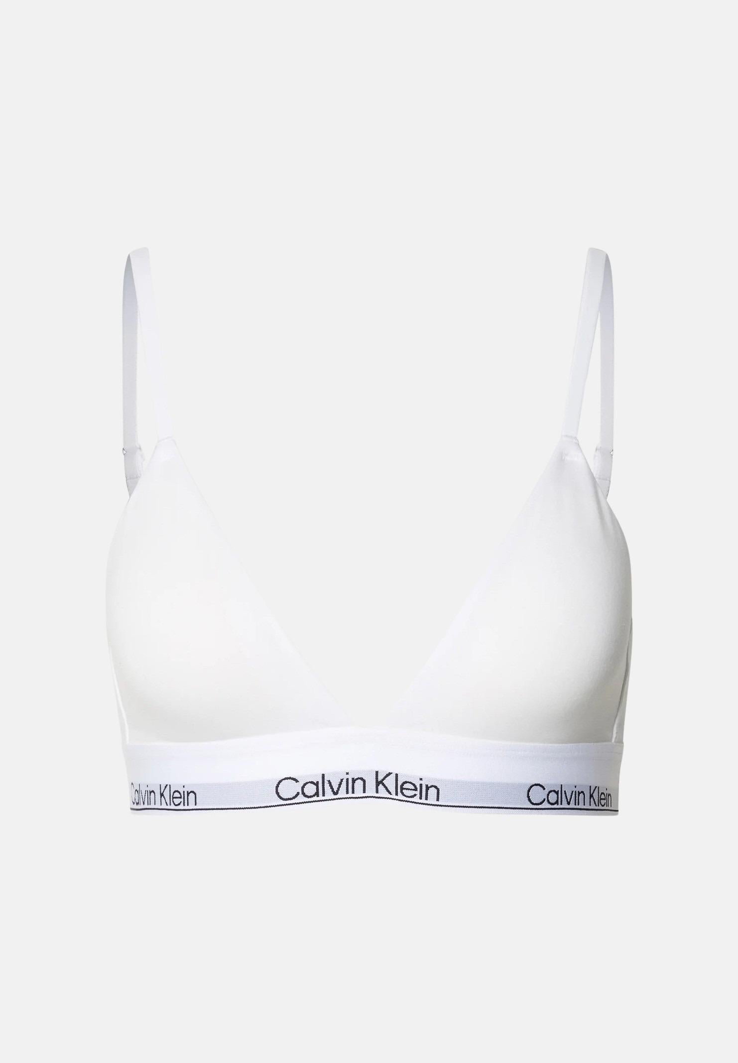 CALVIN KLEIN Bralette bianca da donna con fascia logata LV00QF8508 100 CALVIN KLEIN
