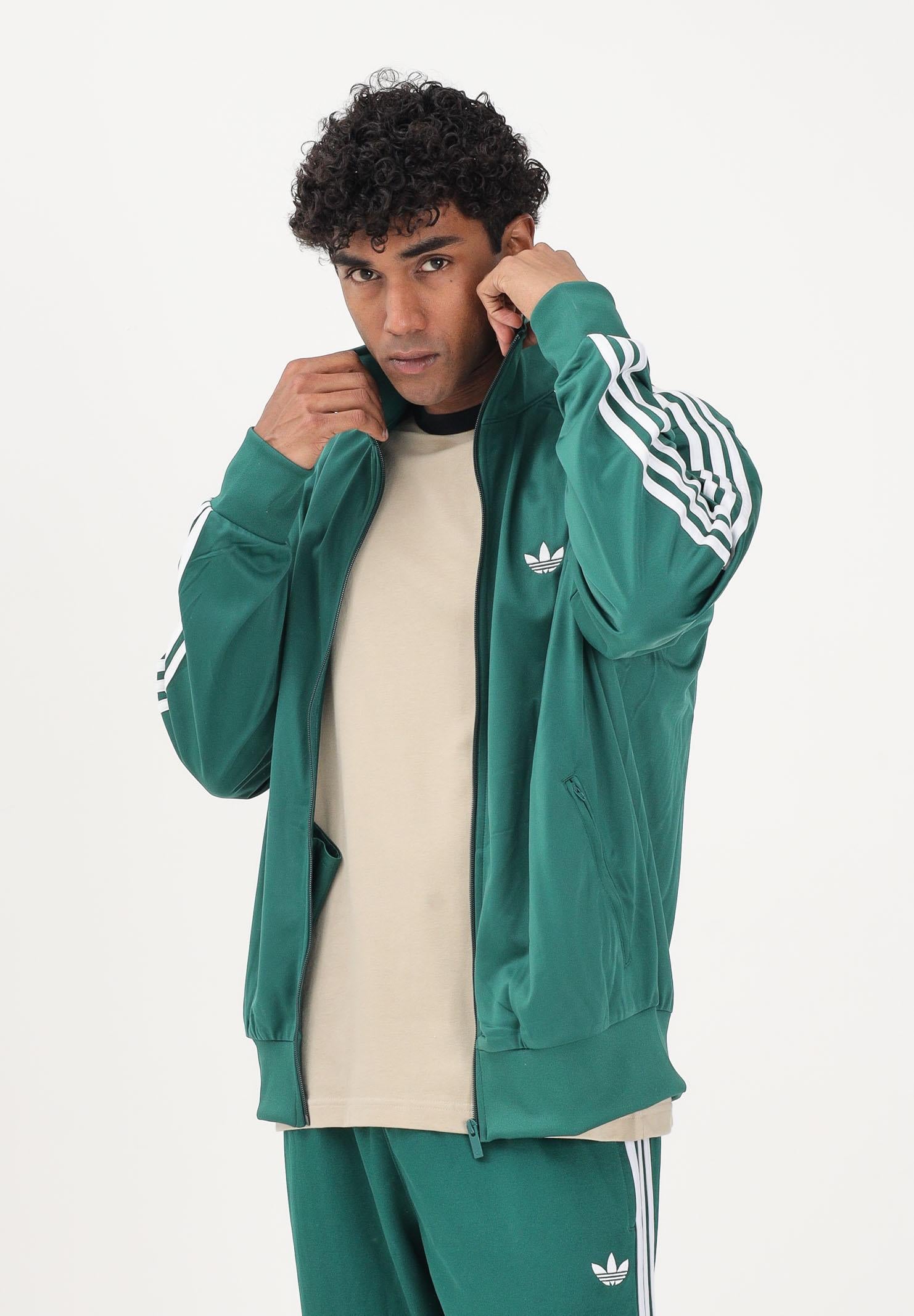 ADIDAS ORIGINALS Felpa con zip FIREBIRD verde da uomo KD8314 . ADIDAS ORIGINALS