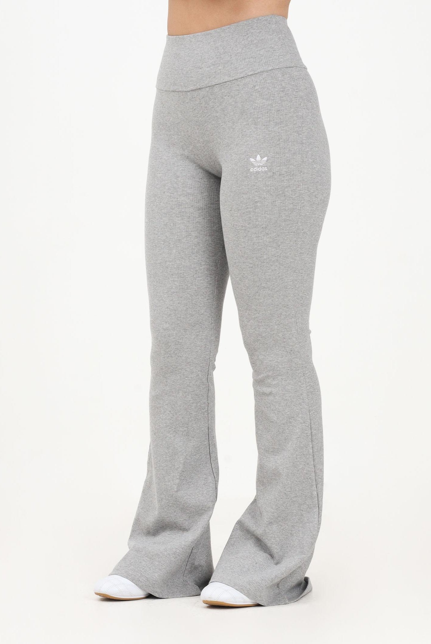 ADIDAS ORIGINALS Leggings Essentials Rib Flared grigio da donna IY9674 . ADIDAS ORIGINALS