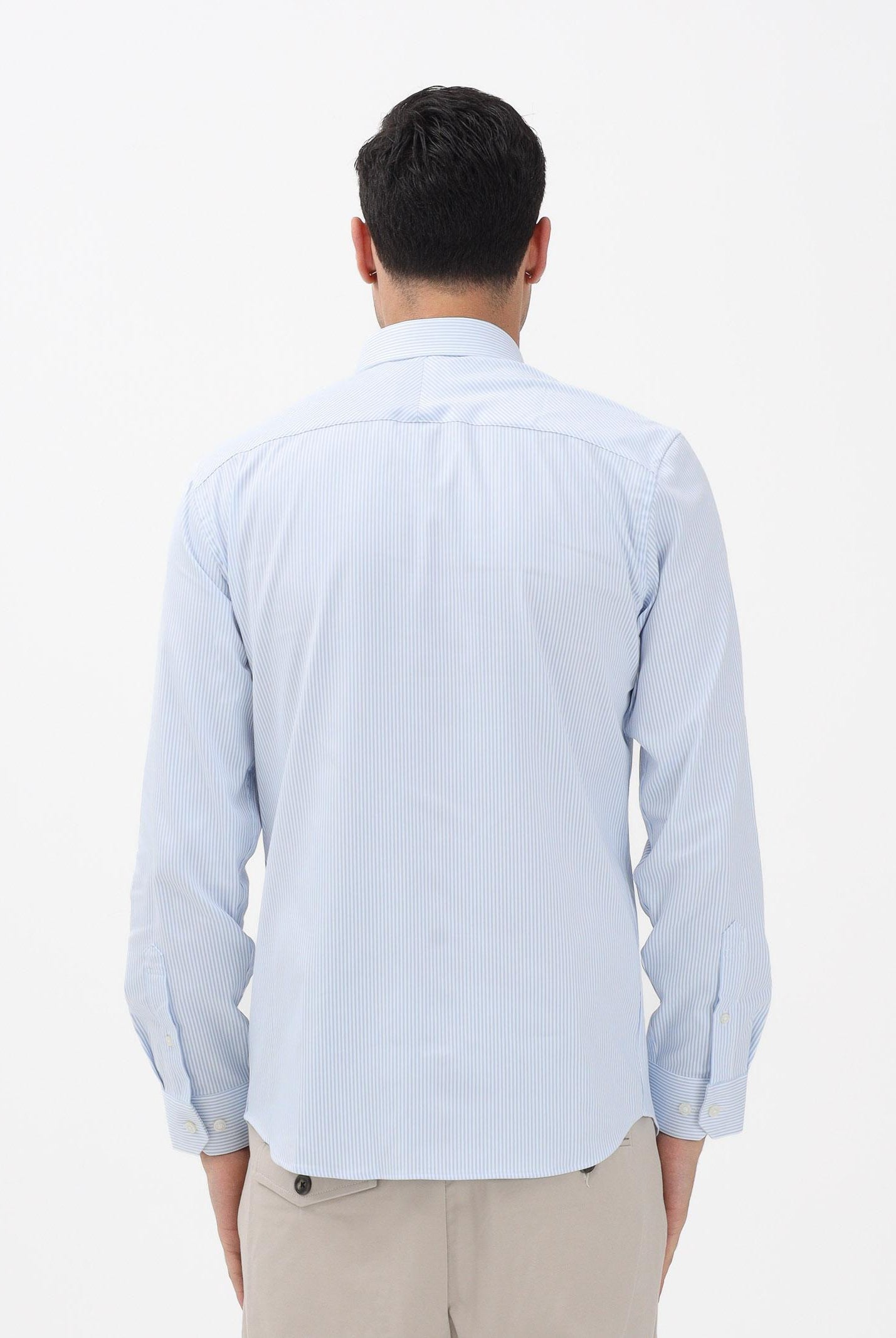 SELECTED HOMME Camicia a manica lunga bianca e azzurra da uomo con motivo a righe 16092939 CABL SELECTED HOMME