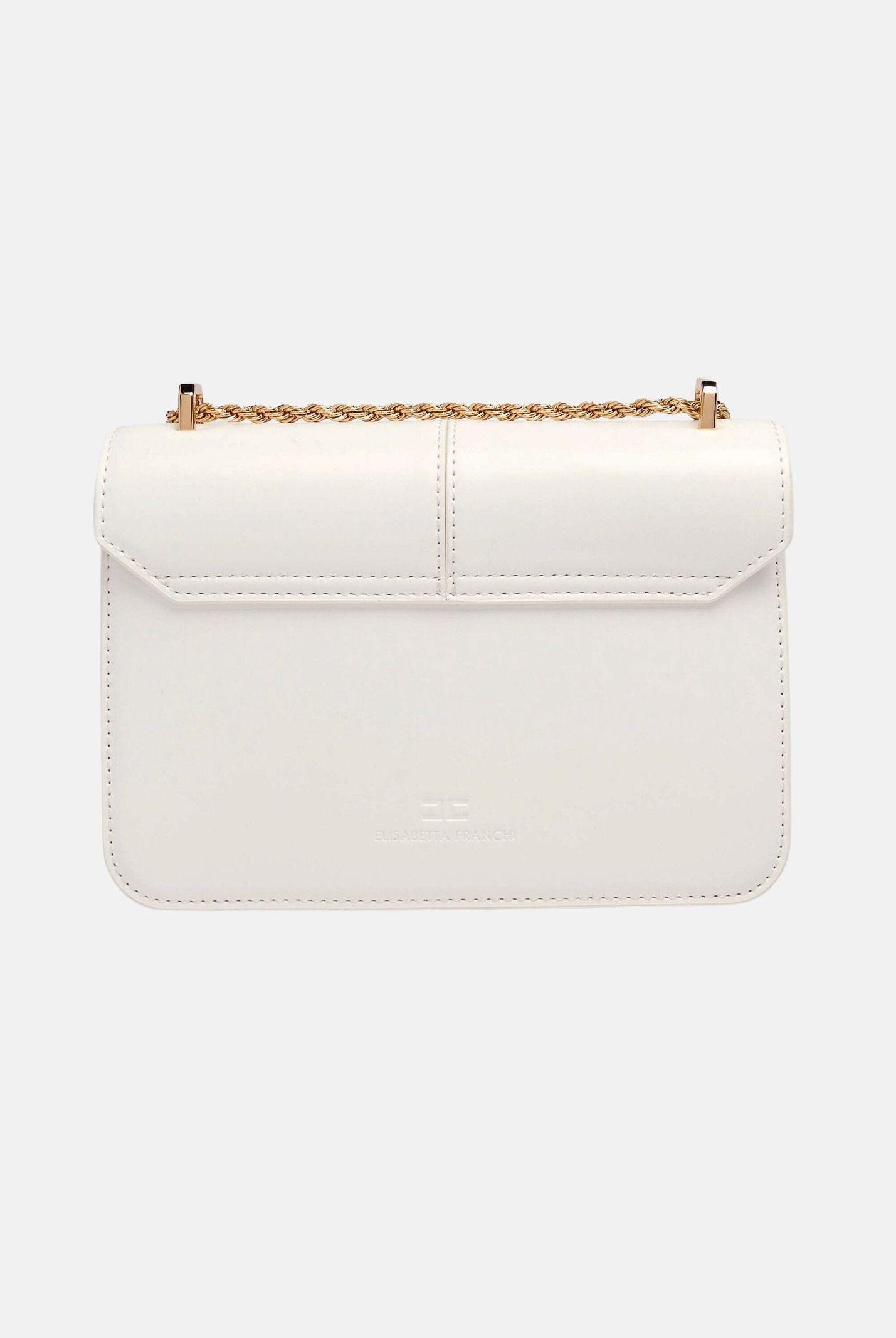 ELISABETTA FRANCHI Borsa a tracolla avorio da donna con logo BS91A61E2 360 ELISABETTA FRANCHI