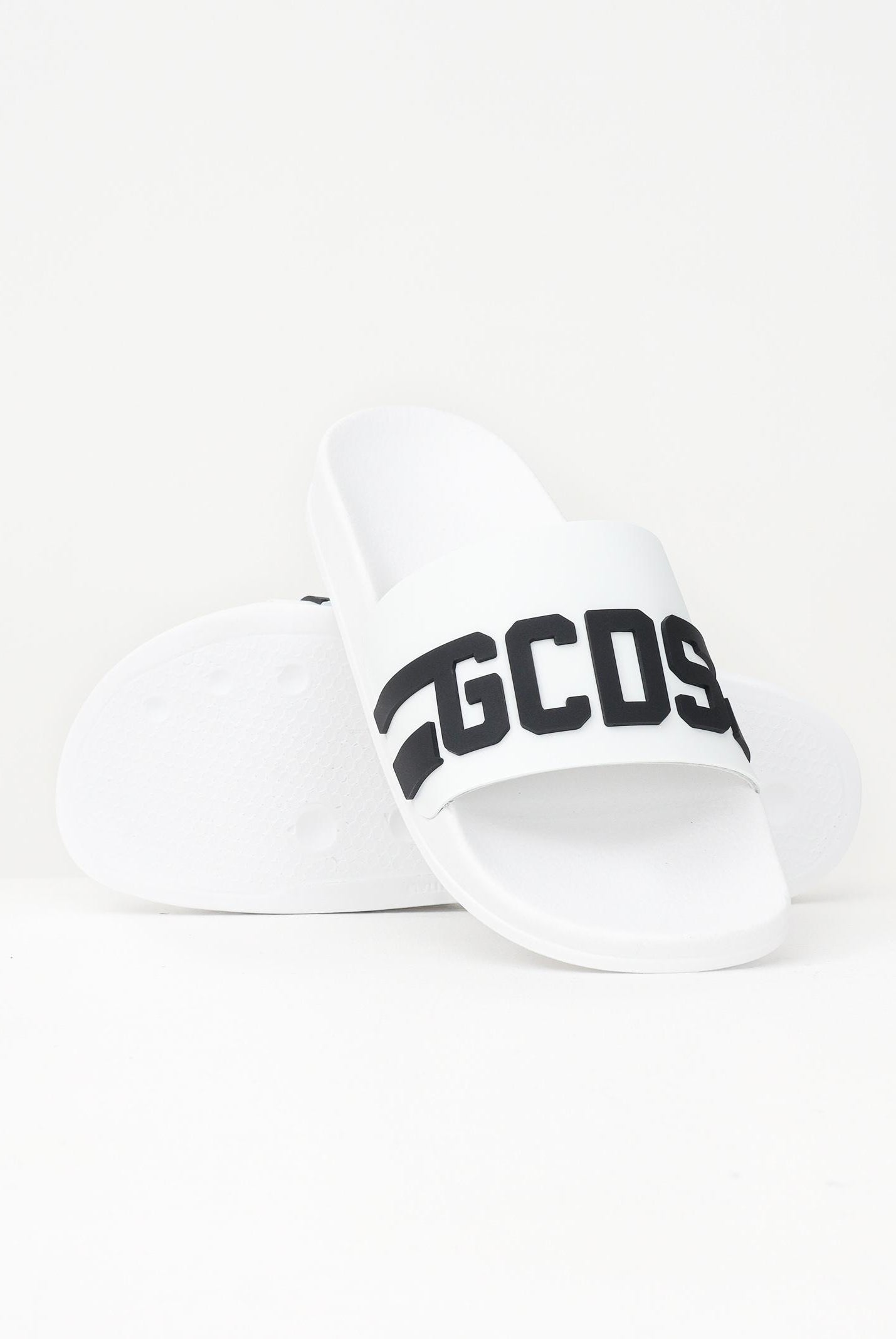 GCDS Ciabatte bianche da uomo con logo B1EU4901AG8 91 GCDS