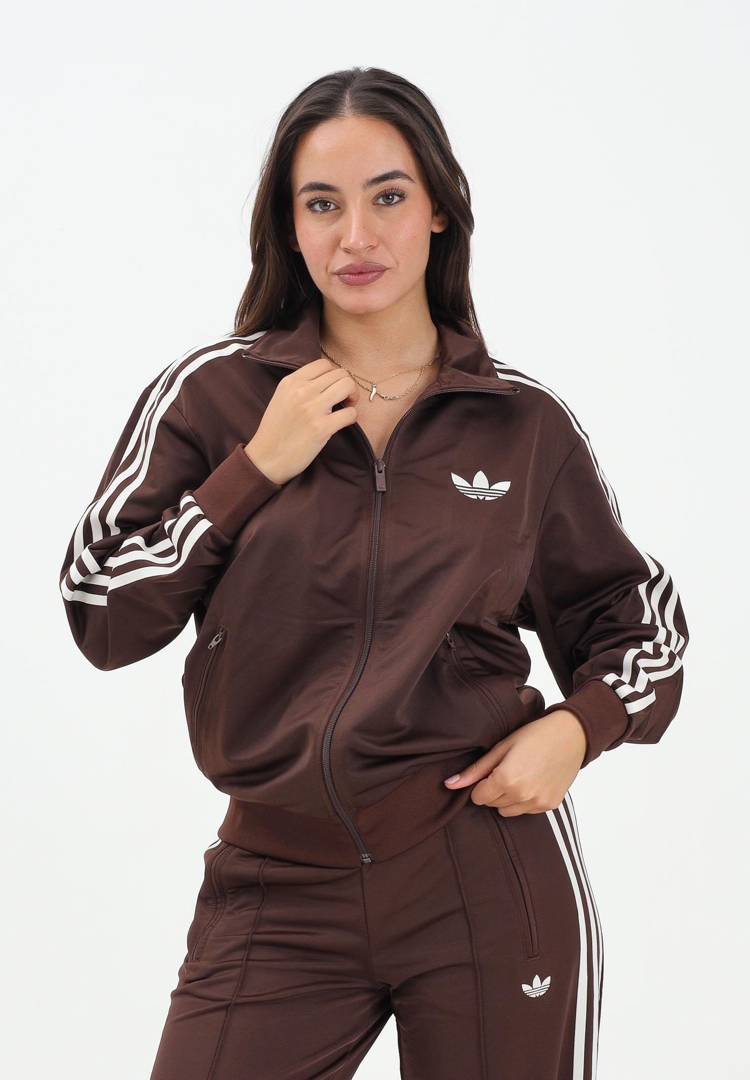 ADIDAS ORIGINALS Felpa con zip Adicolor Classics Firebird Loose marrone da donna KH1593 . ADIDAS ORIGINALS