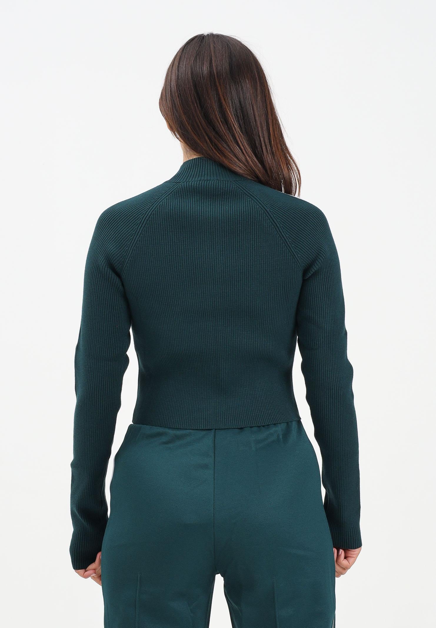 ADIDAS ORIGINALS Cardigan adicolor 3-Stripes Slim Knit verde da donna JY2599 ADIDAS ORIGINALS