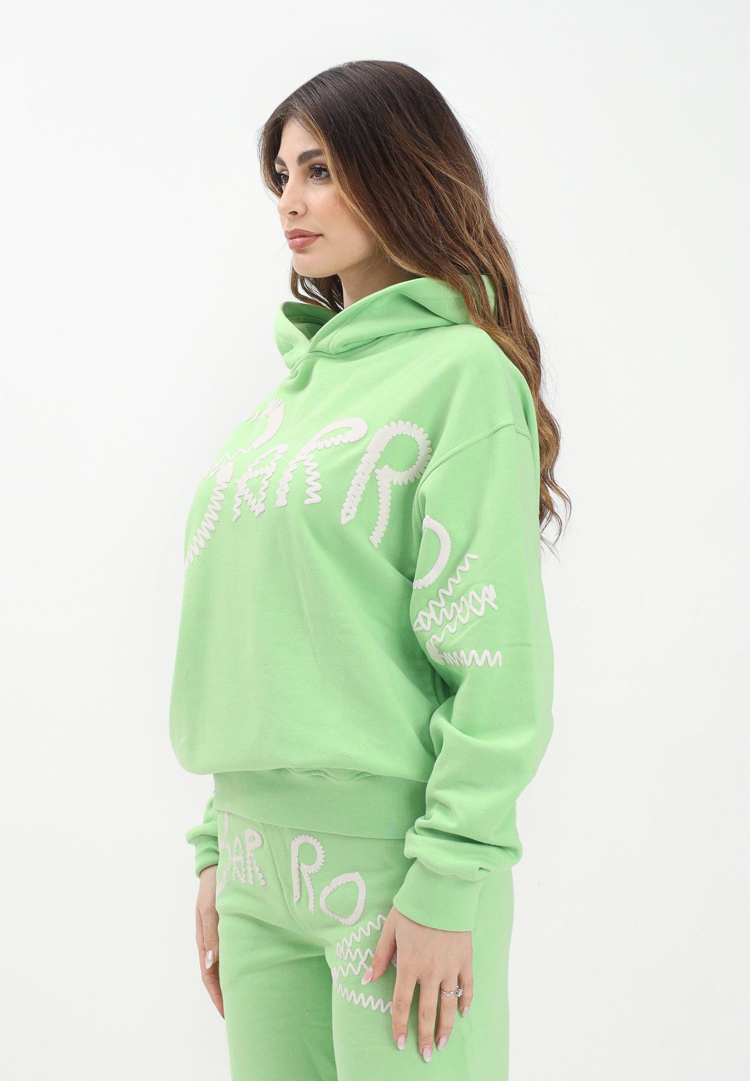 BARROW Felpa con cappuccio verde per donna, ragazzi e bambini con ricamo logo S5BKJUHS037 081 BARROW