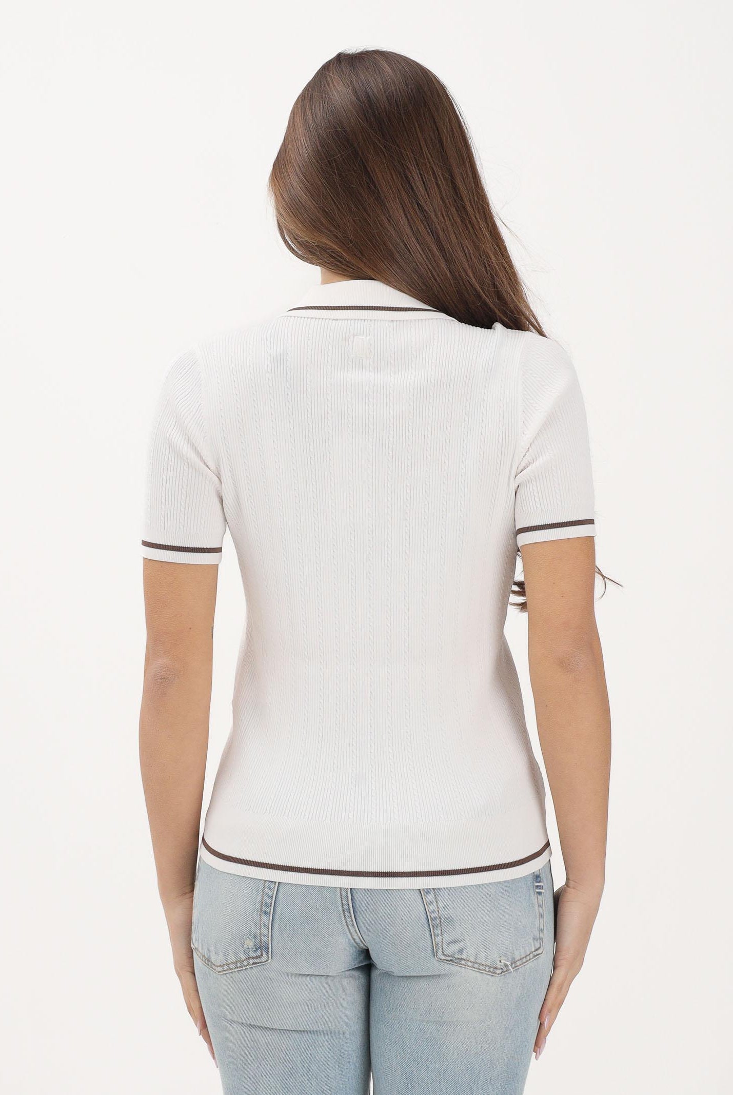 ARMANI EXCHANGE Polo a manica corta panna da donna XW001897AF10352 U1003 ARMANI EXCHANGE