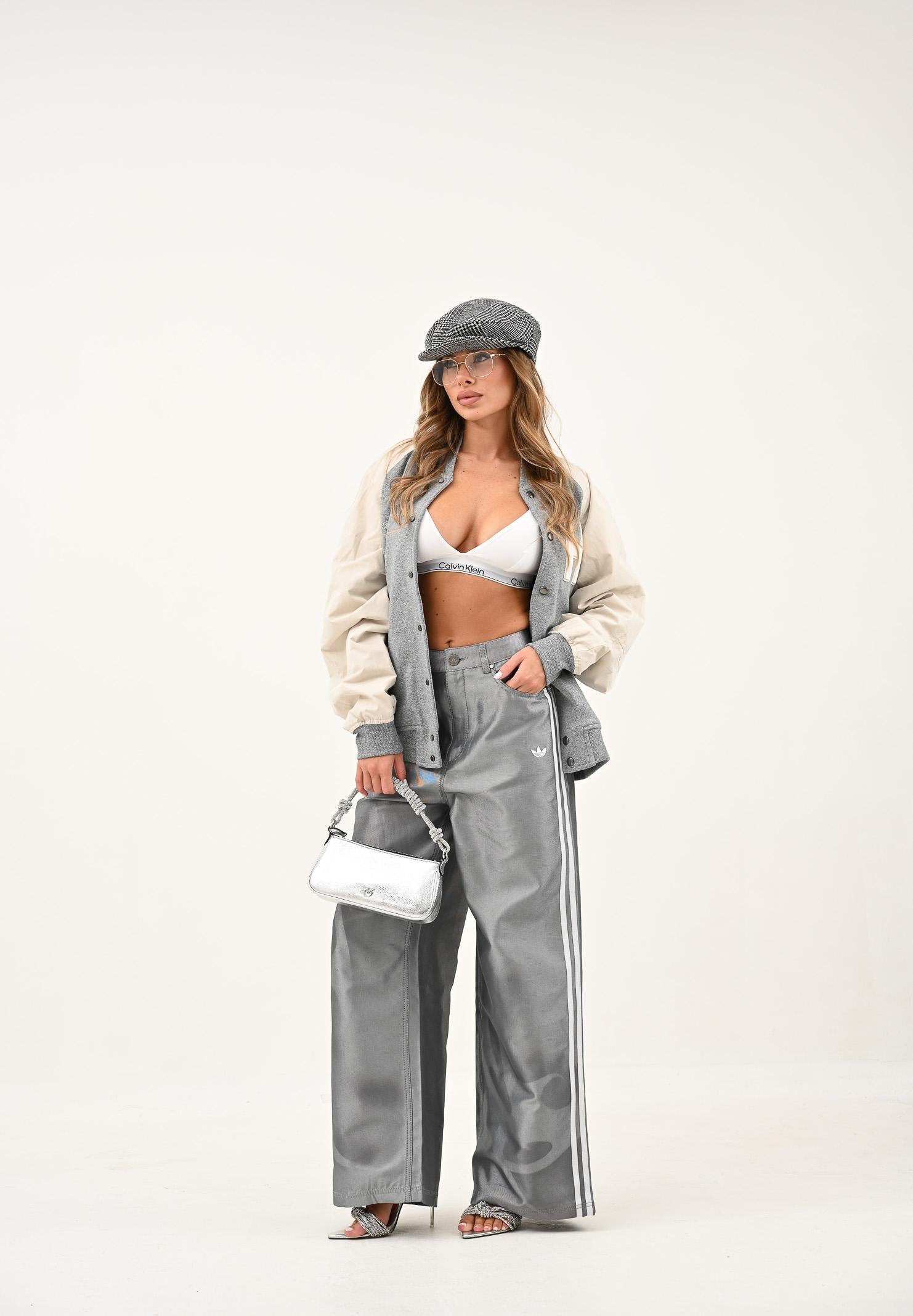 TOMMY HILFIGER Bomber Athleisure grigio e panna da uomo MW0MW39684P01 TOMMY HILFIGER