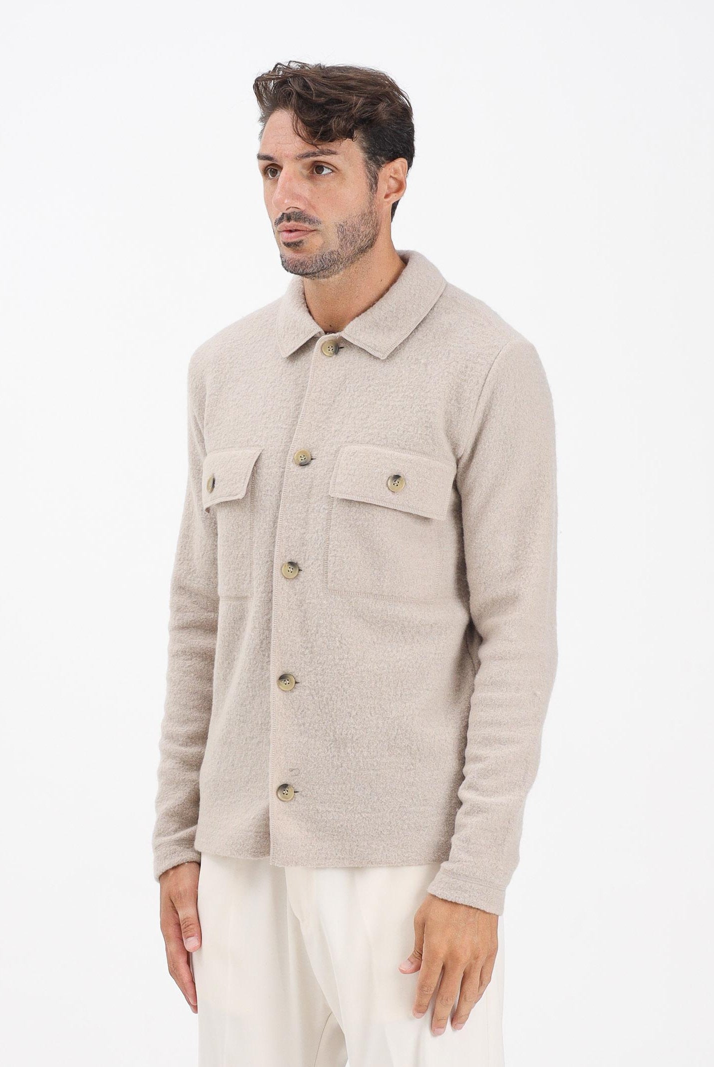 SELECTED HOMME Cardigan beige da uomo 16098580 PureCashmere SELECTED HOMME