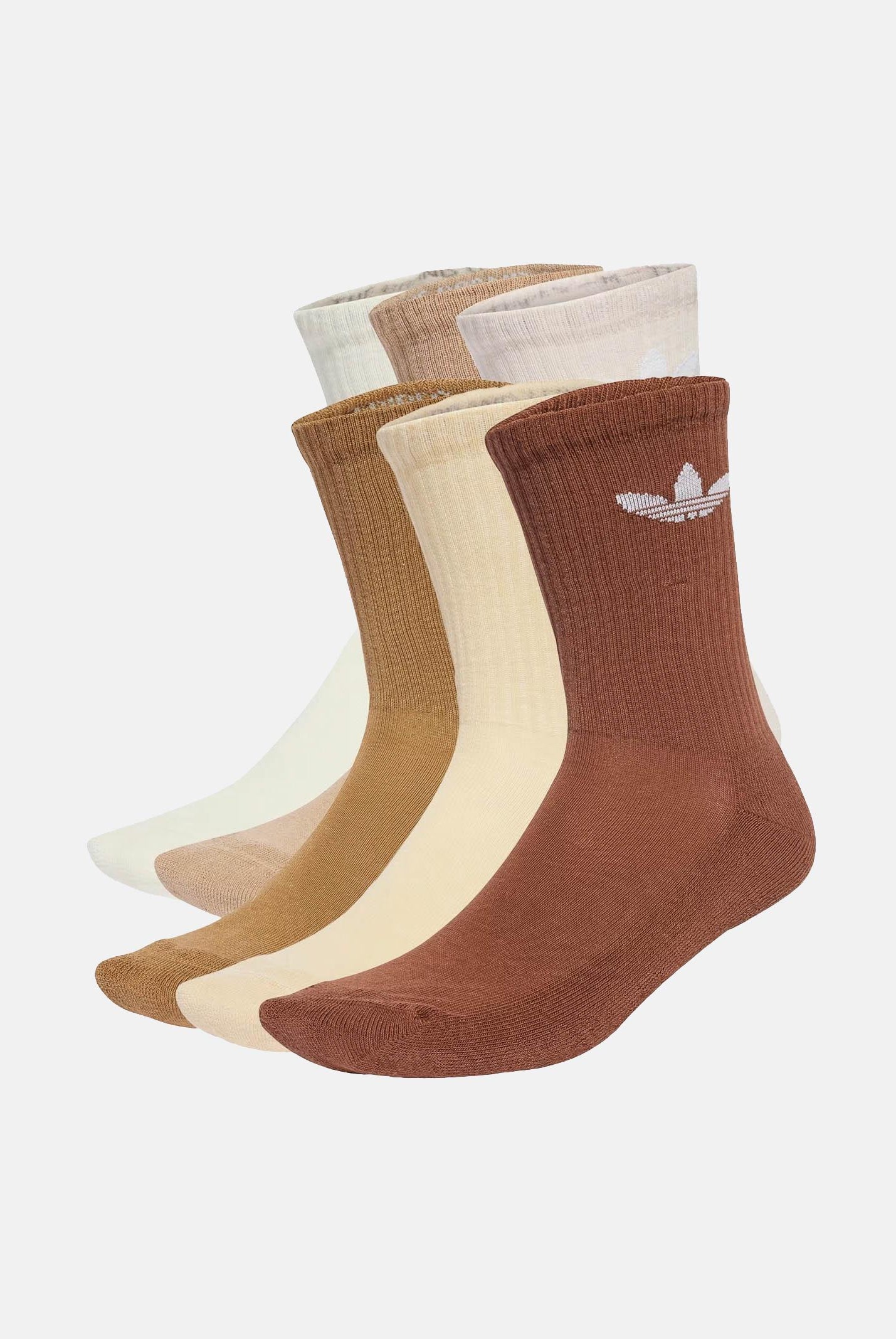 ADIDAS ORIGINALS Calzini Trefoil Cushion Crew (6 paia) nei toni terra per uomo e donna JY2678 . ADIDAS ORIGINALS