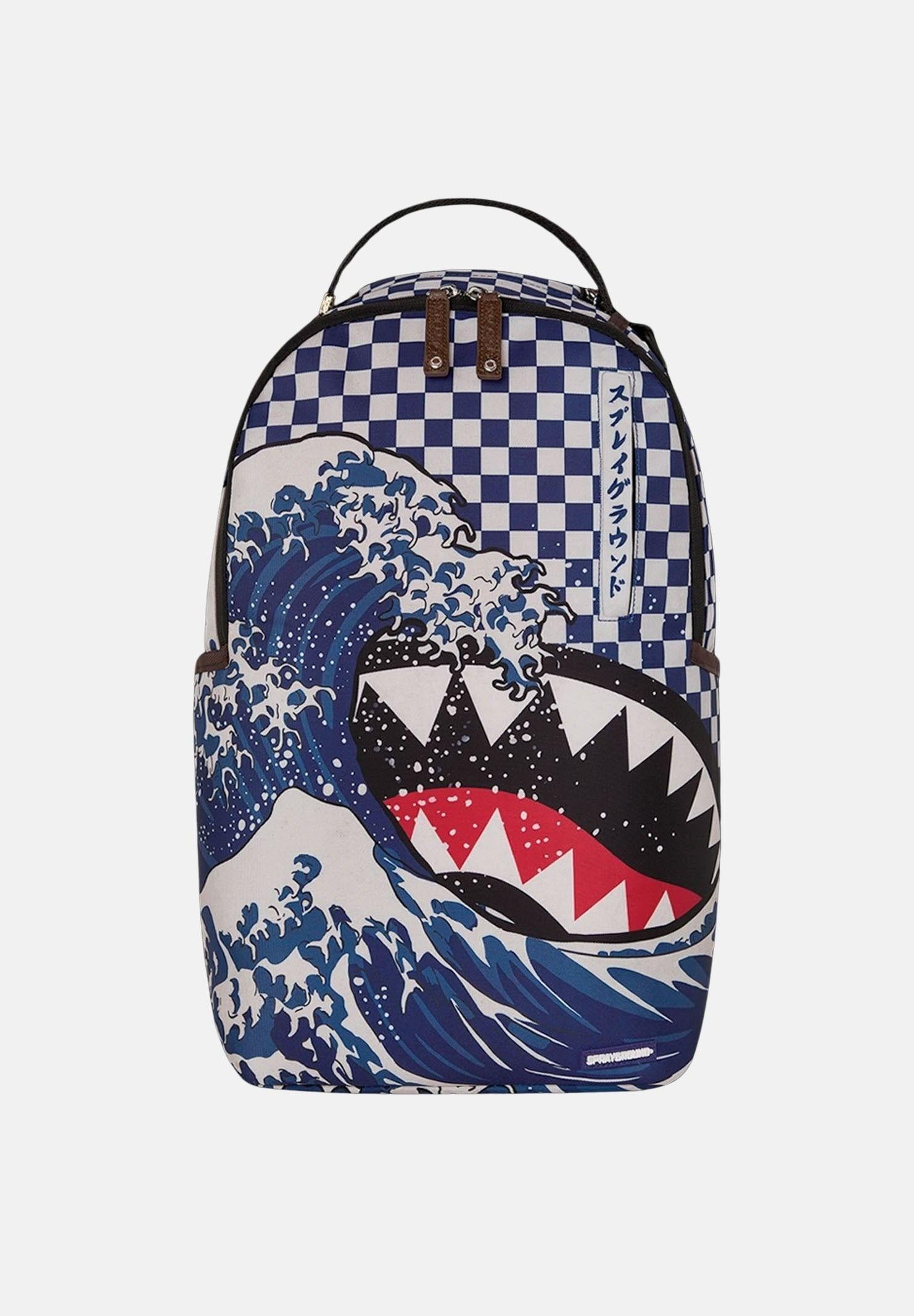 SPRAYGROUND Zaino Ichimatsu-Moyo Camokawa bianco e blu per uomo e donna 910B8810NSZ . SPRAYGROUND