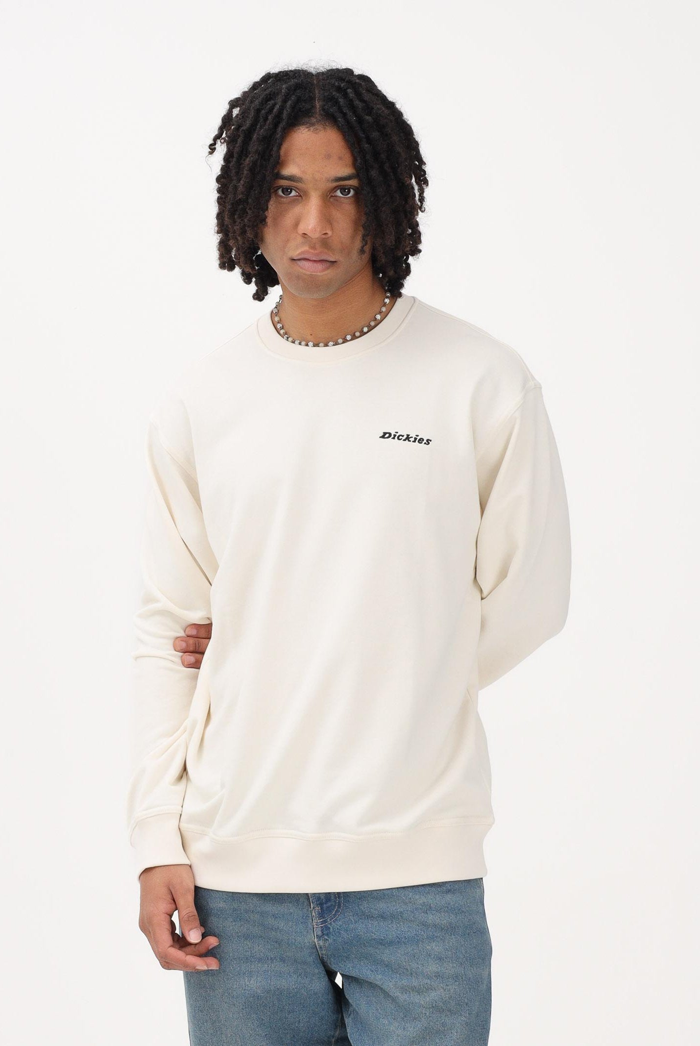 DICKIES Felpa girocollo Loretto panna da uomo DK0A88OCECR1 . DIckies