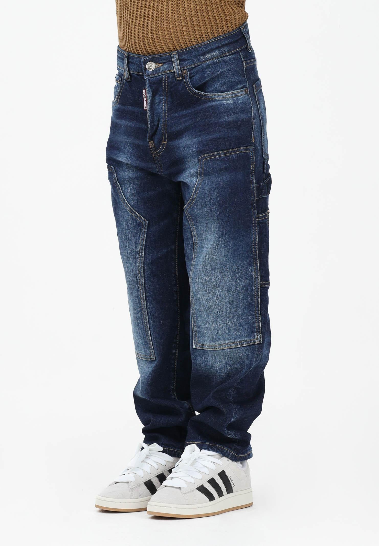 DSQUARED2 Jeans cargo in lavaggio blu medio per donna, bambino e bambina DQ2636D0AFS DQ01 DSQUARED2