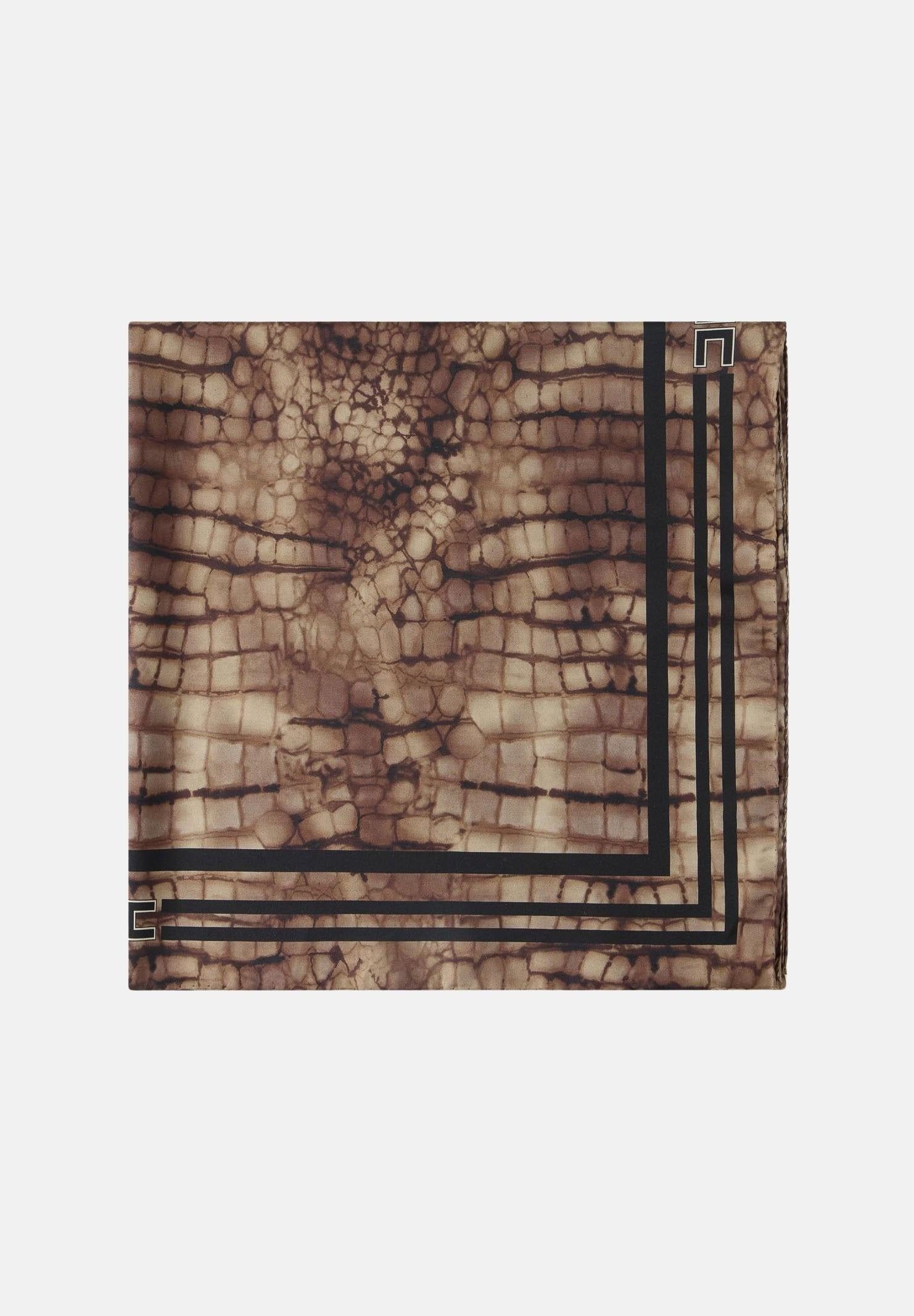 ELISABETTA FRANCHI Foulard quadrato cacao da donna realizzato in twill di seta FO24L61E2 644 ELISABETTA FRANCHI
