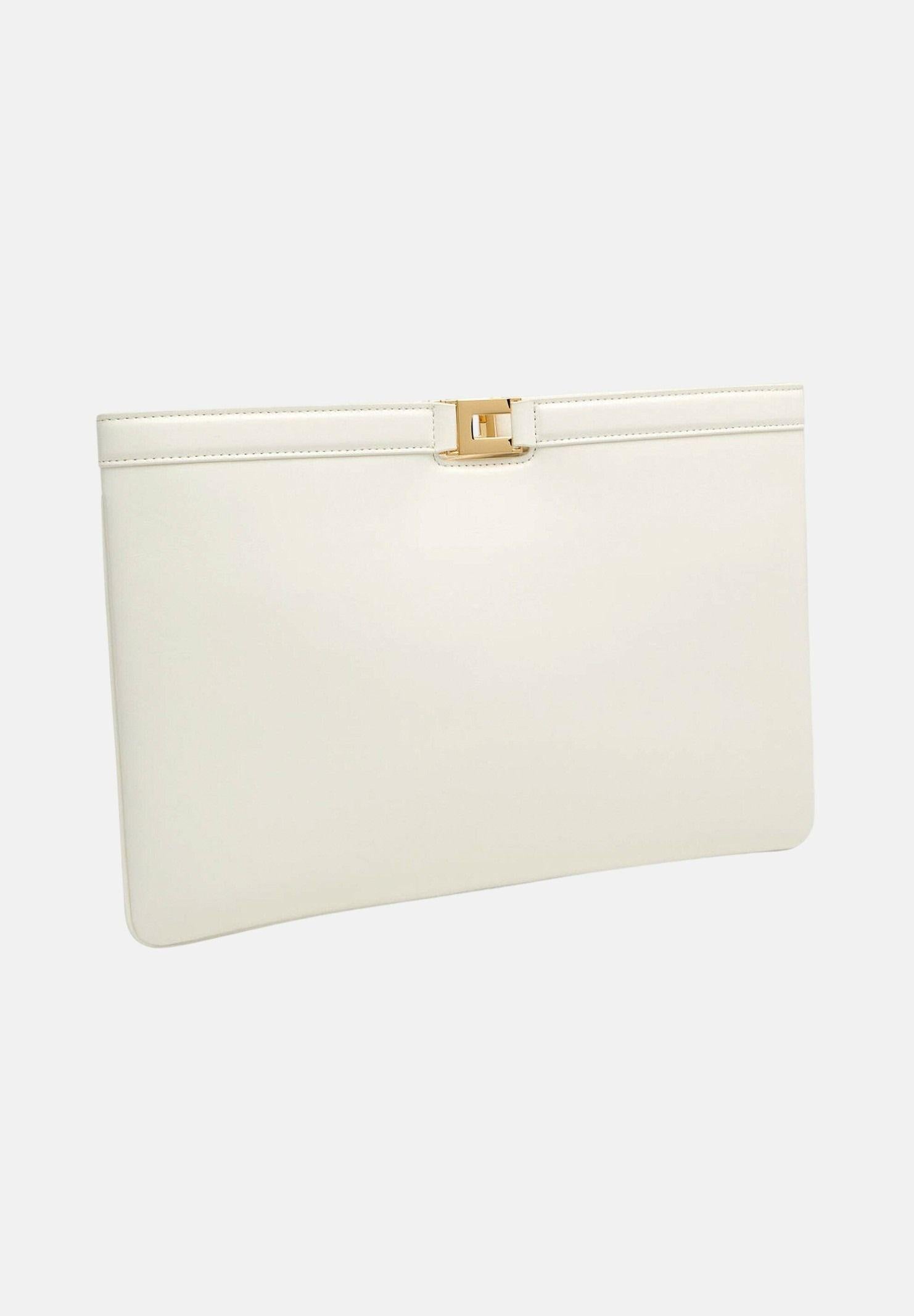 ELISABETTA FRANCHI Pochette burro da donna effetto naplak BS18A61E2 193 ELISABETTA FRANCHI