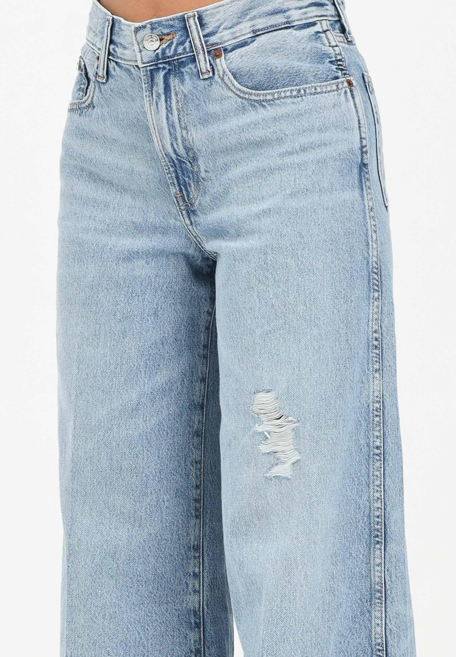 CALVIN KLEIN JEANS Jeans a gamba larga in denim chiaro da donna LV047C789G0LC CALVIN KLEIN JEANS