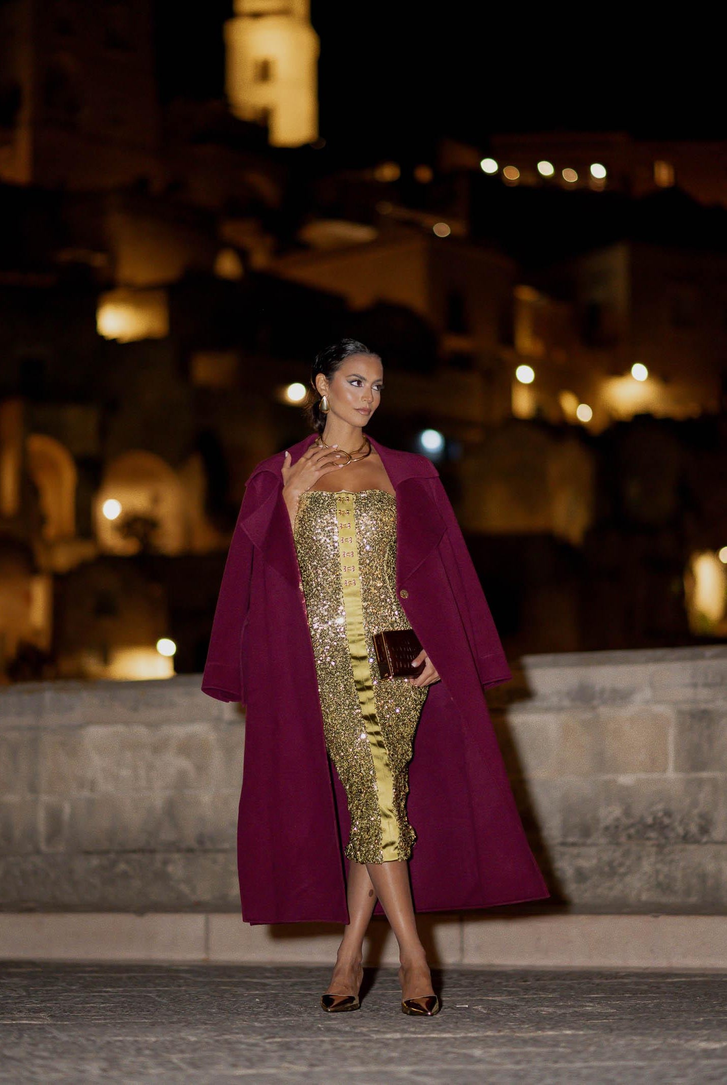 SIMONA CORSELLINI Cappotto lungo bordeaux da donna A25CPCPV0101-C00177 V0741 SIMONA CORSELLINI