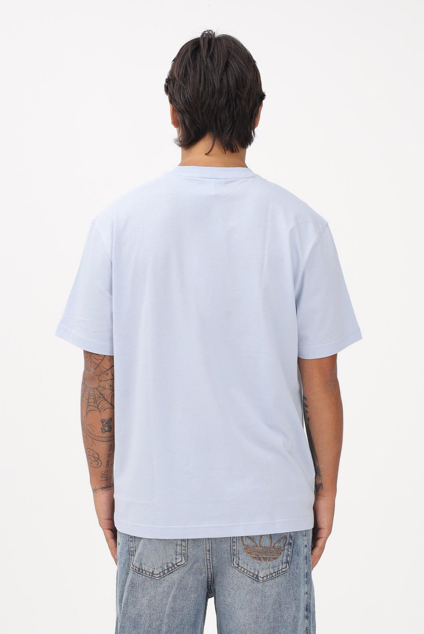 LACOSTE T-shirt a manica corta celeste per uomo e donna con patch coccodrillo TH7318 J2G LACOSTE