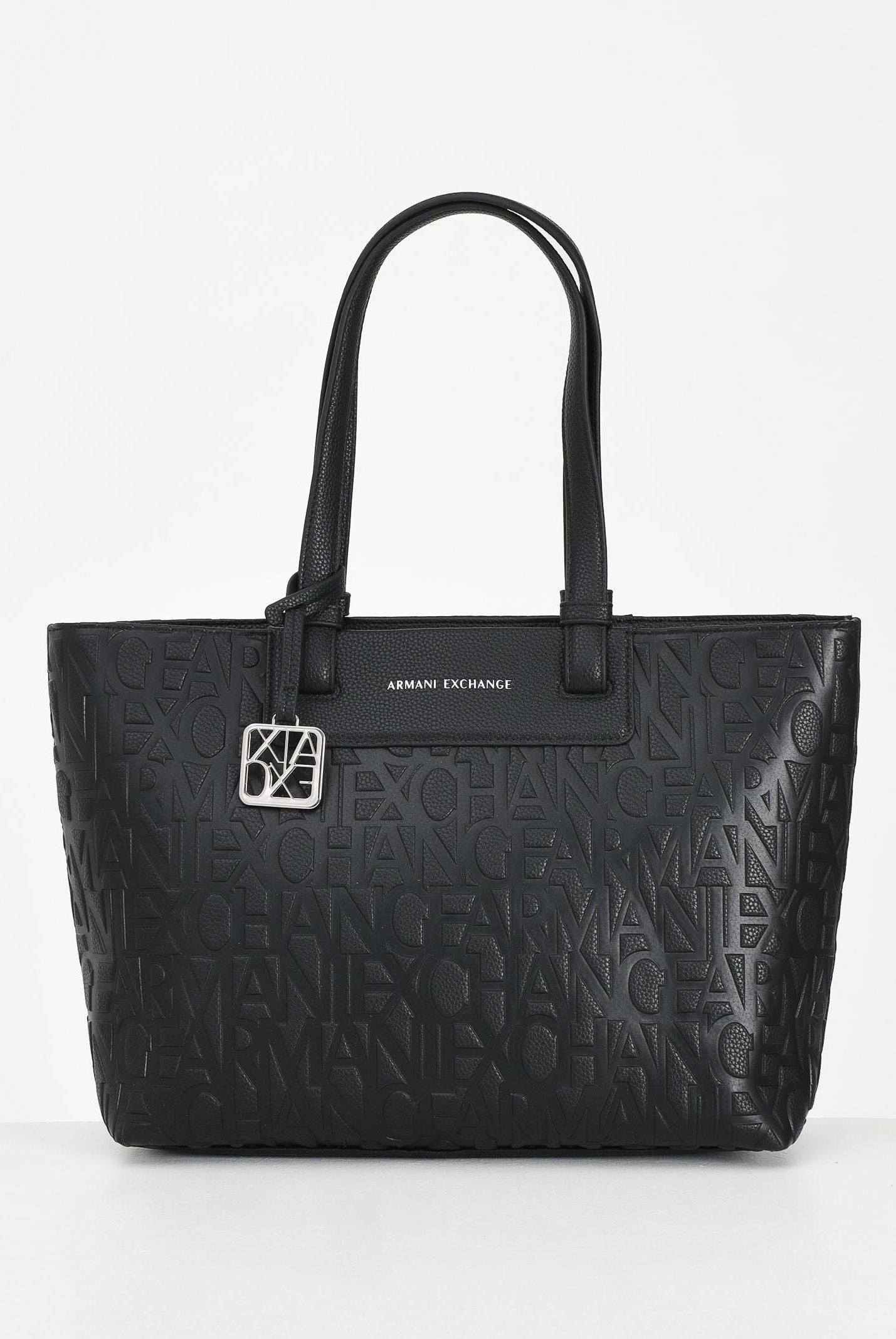 ARMANI EXCHANGE Shopper a spalla nera da donna con logo all-over XW001481AF15774 UC001 ARMANI EXCHANGE
