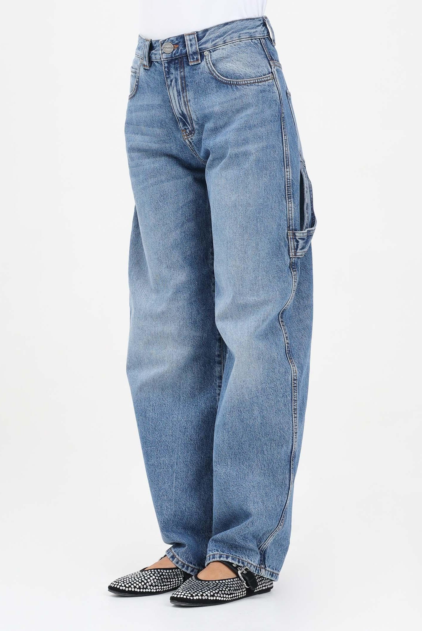 PINKO Jeans in denim chiaro da donna con logo 105542A2RP PJD PINKO