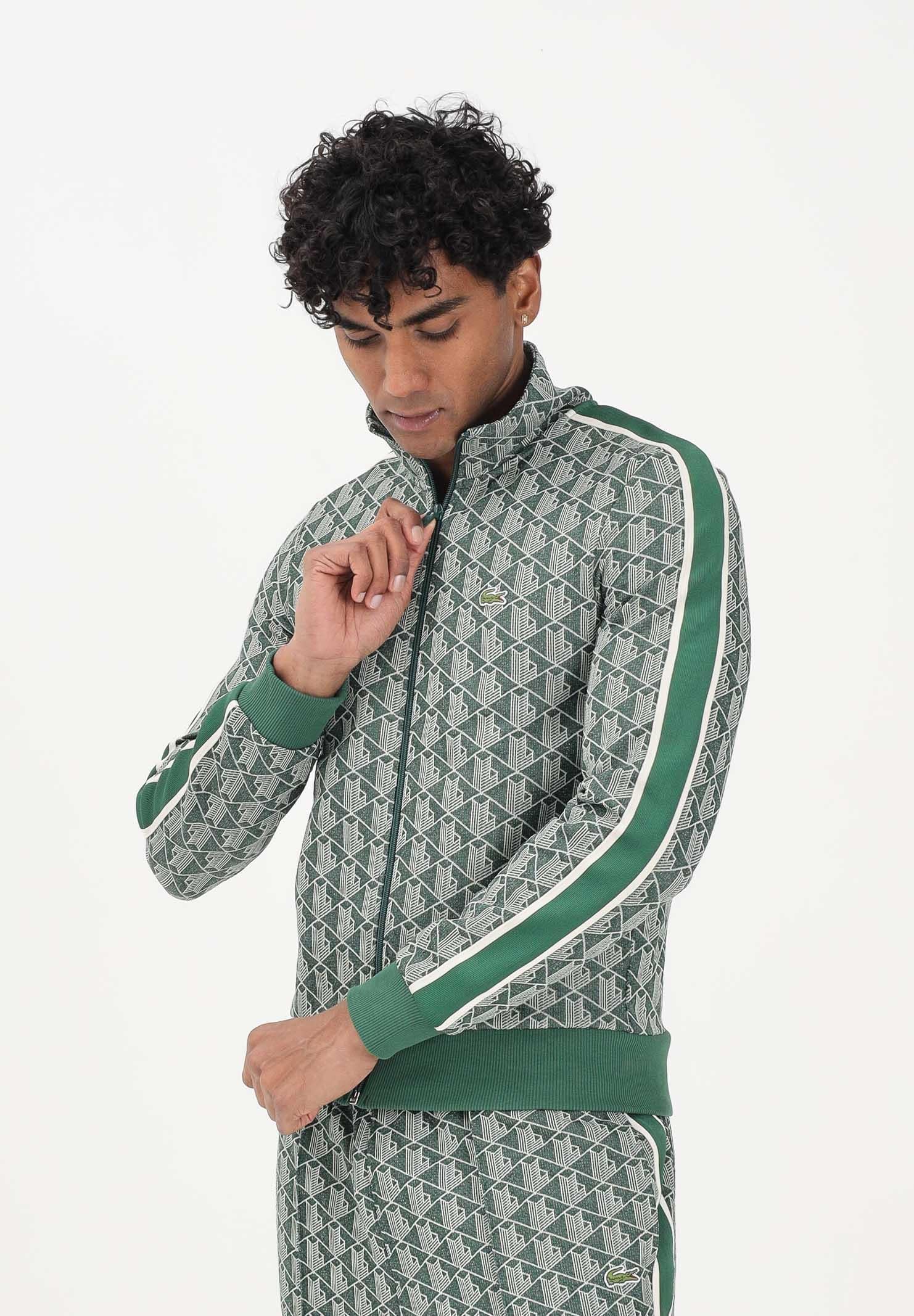 LACOSTE Felpa con zip Paris verde da uomo SH1368 D1R LACOSTE
