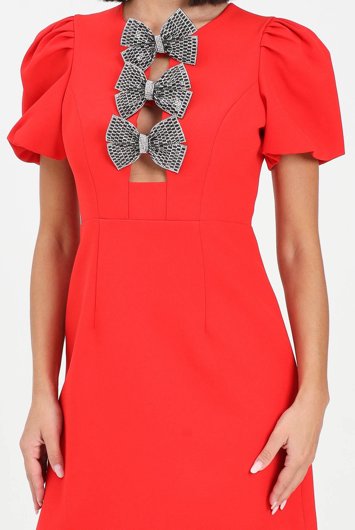ODI ODI Abito corto Alagna rosso da donna con fiocchi ALAGNA110W5 Z4 ODI ODI