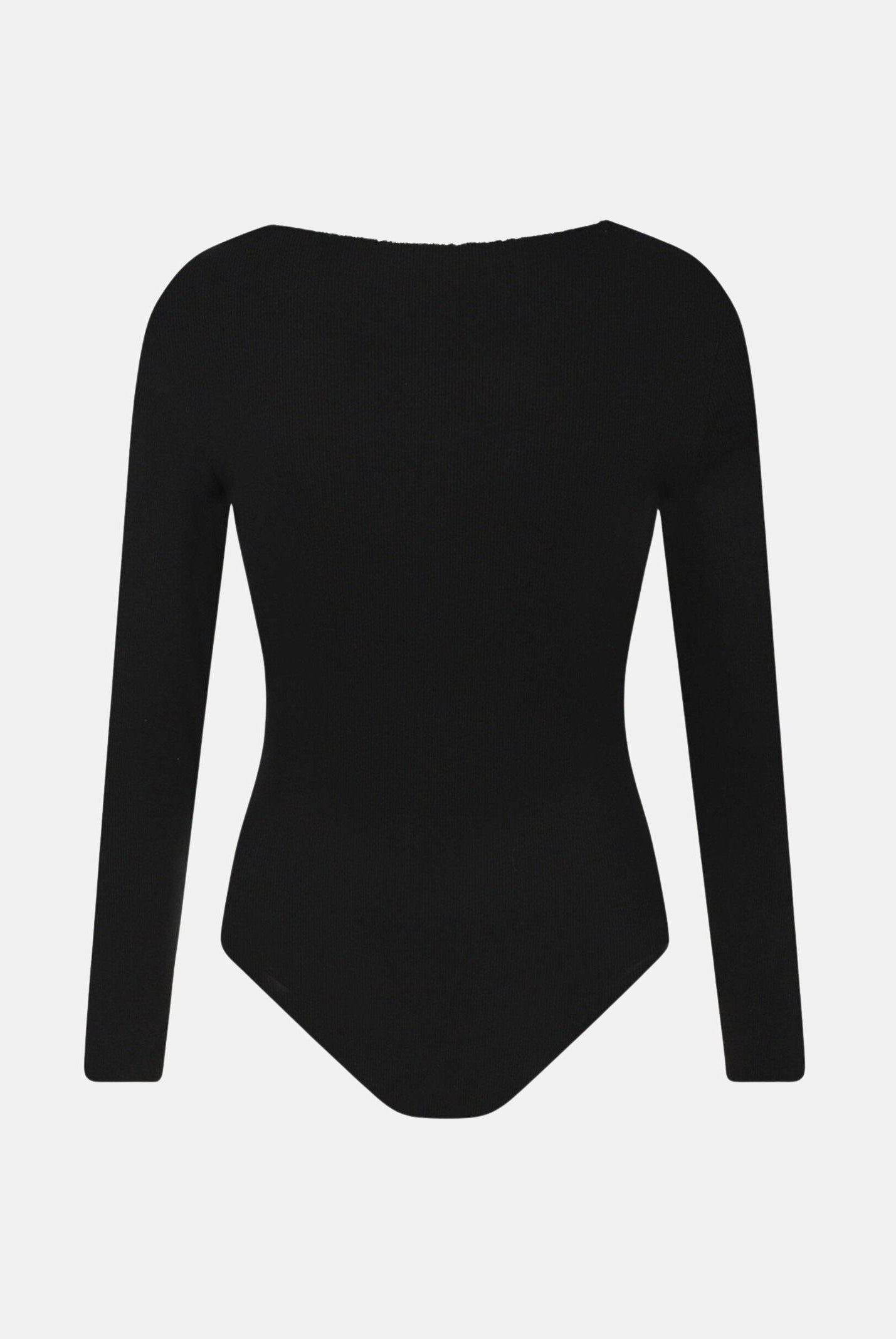 TOMMY JEANS Body a manica lunga nero da donna con logo DW0DW22533 BDS TOMMY JEANS