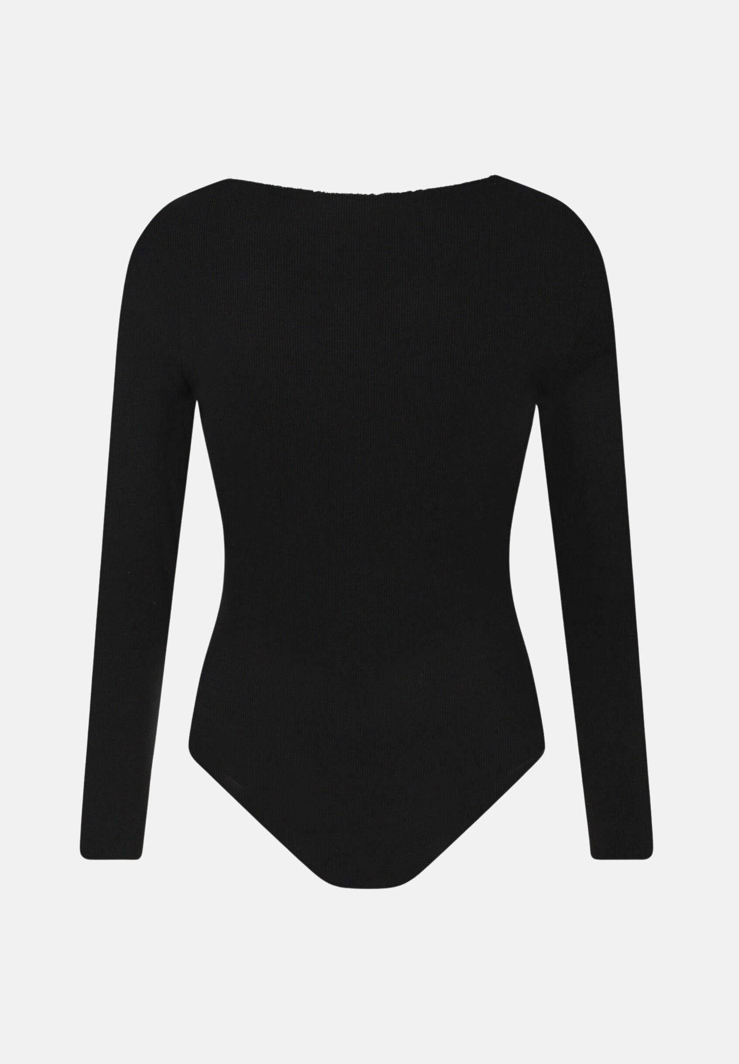 TOMMY JEANS Body a manica lunga nero da donna con logo DW0DW22533 BDS TOMMY JEANS