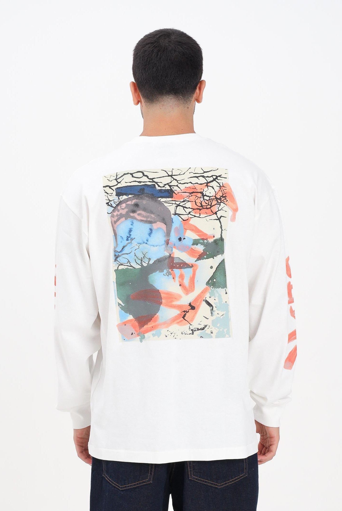 VANS T-shirt a manica lunga RAW INSTINCT bianca da uomo VN000R96FS81 . VANS