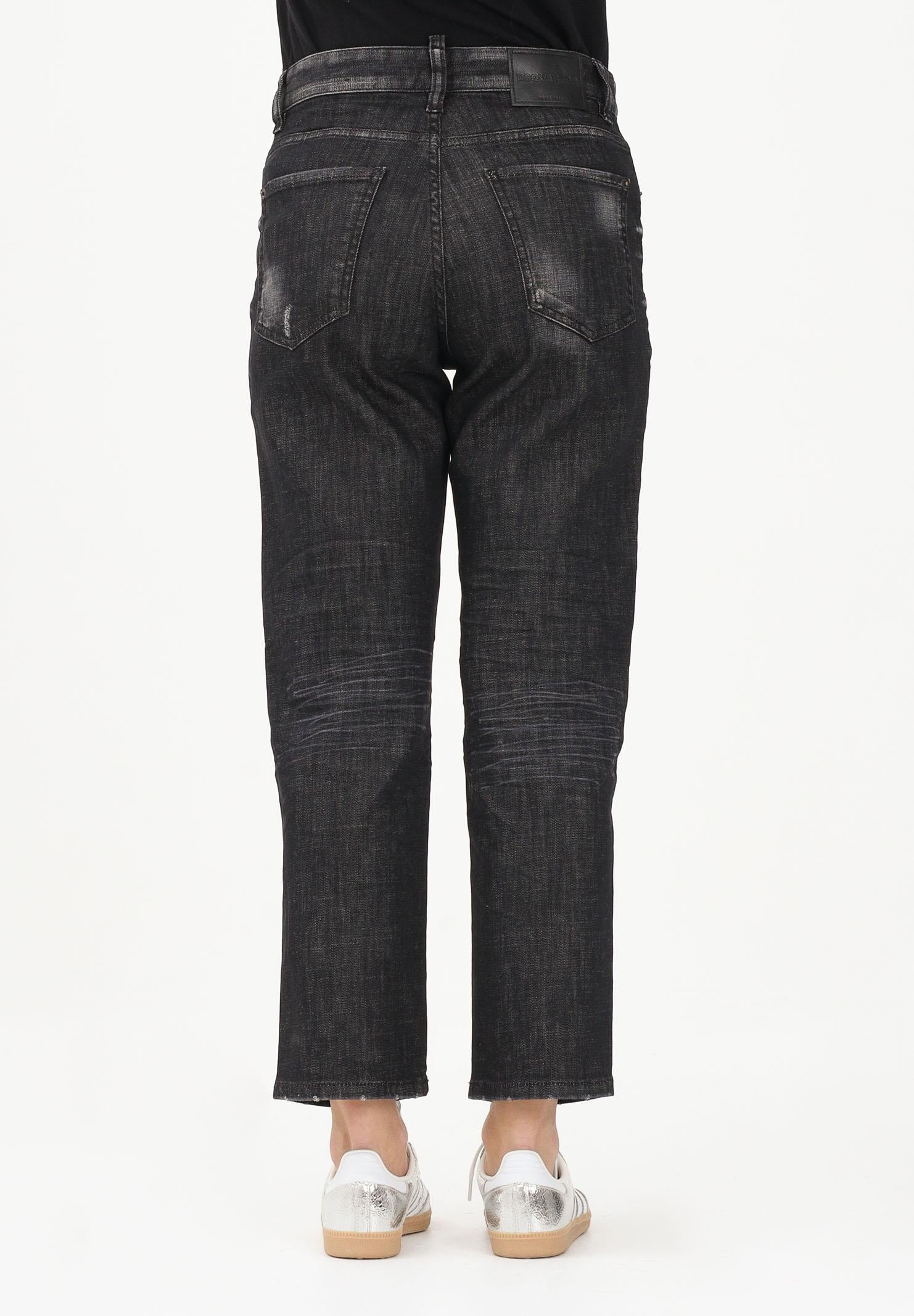 DSQUARED2 Jeans dritti Boss 10 in denim nero per donna, bambino e bambina DQ2241D0ABS DQ02 DSQUARED2