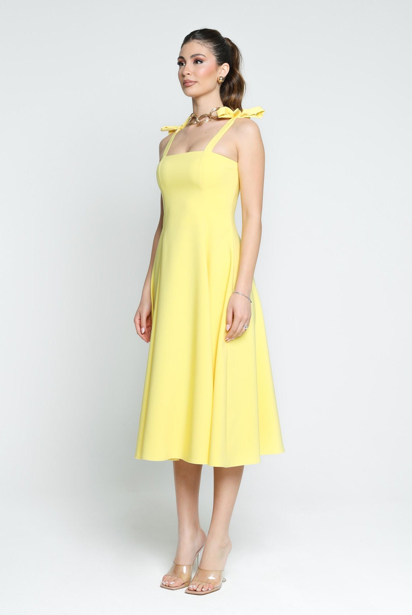 SANTAS Abito midi MEDELEINE giallo da donna PV2508 GIALLO SANTAS