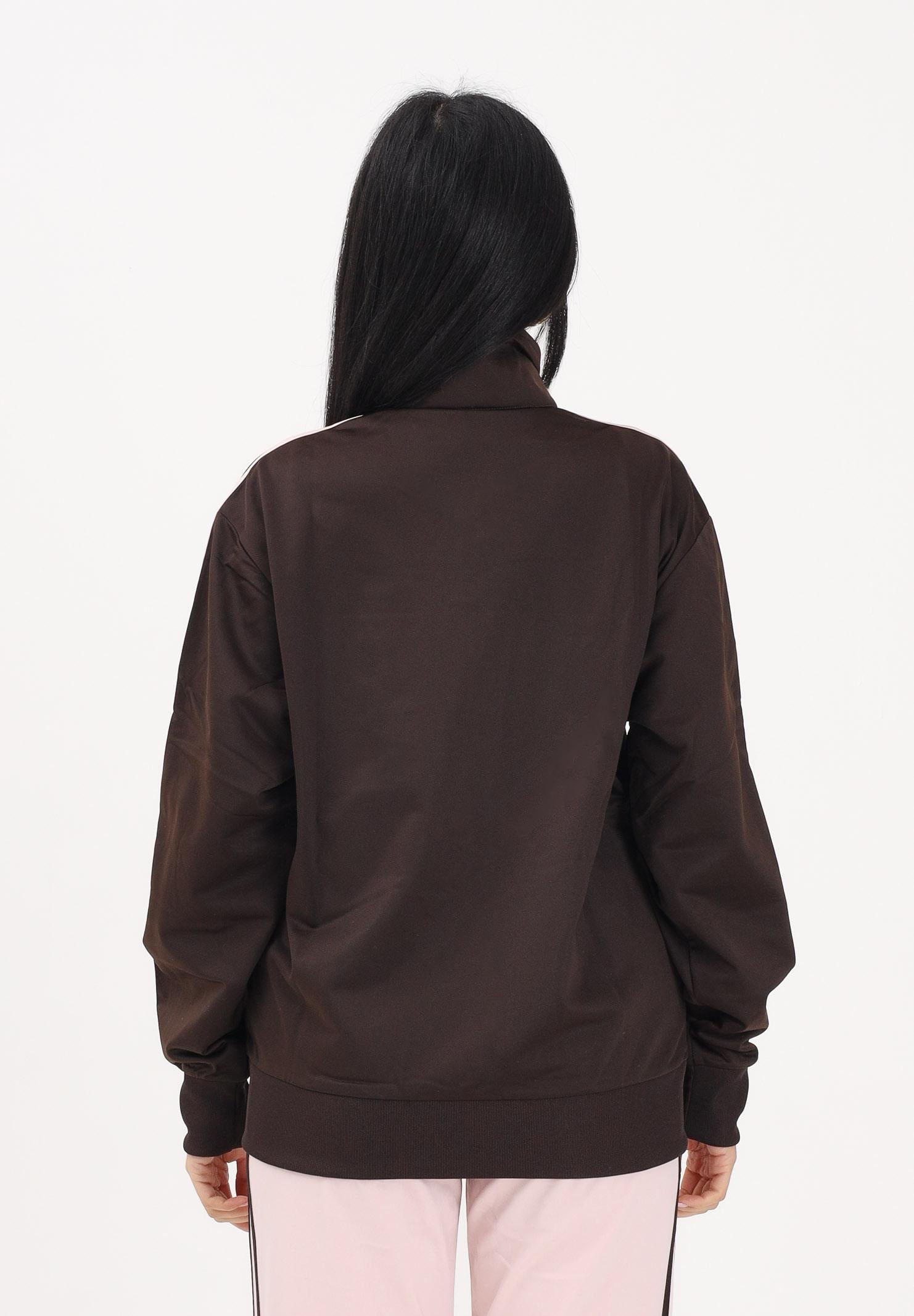 ADIDAS ORIGINALS Felpa con zip Firebird Loose marrone e rosa da donna KD1331 . ADIDAS ORIGINALS