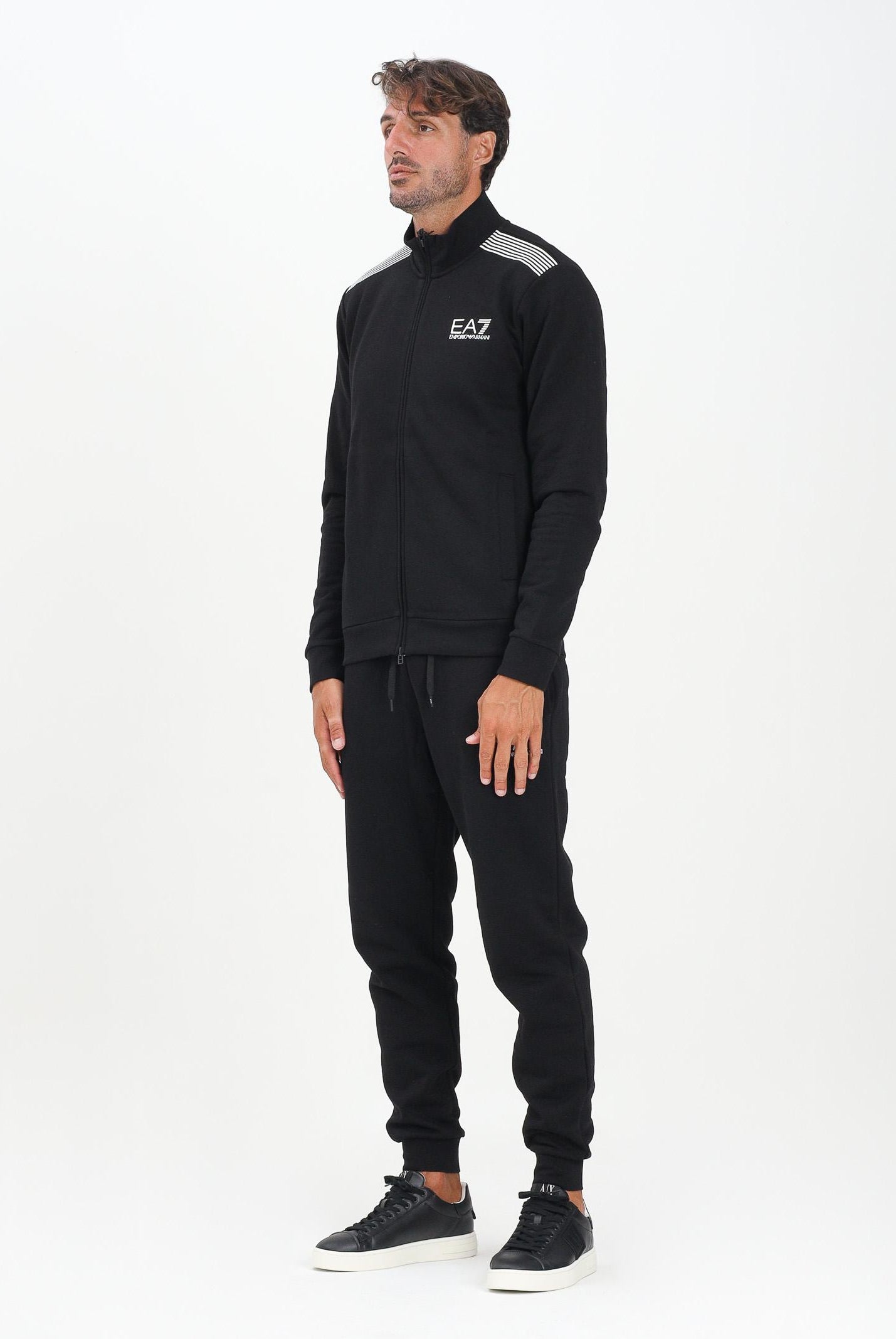 EA7 Tuta nera da uomo con stampa logo 7M000966AF10377 UC001 EA7