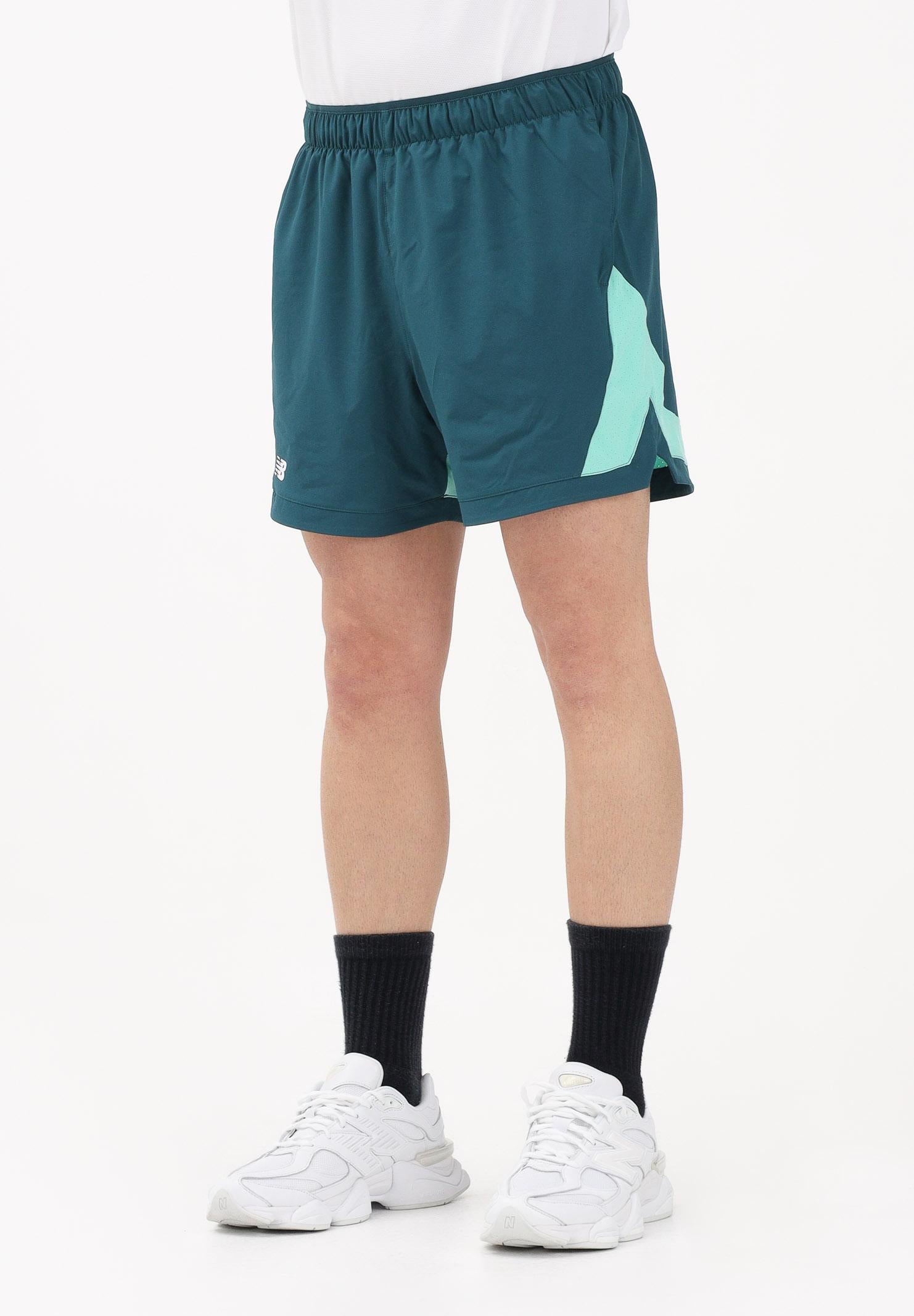 NEW BALANCE Shorts sportivo TOURNAMENT NOVELTY verde da uomo MB6120HXAAV . NEW BALANCE