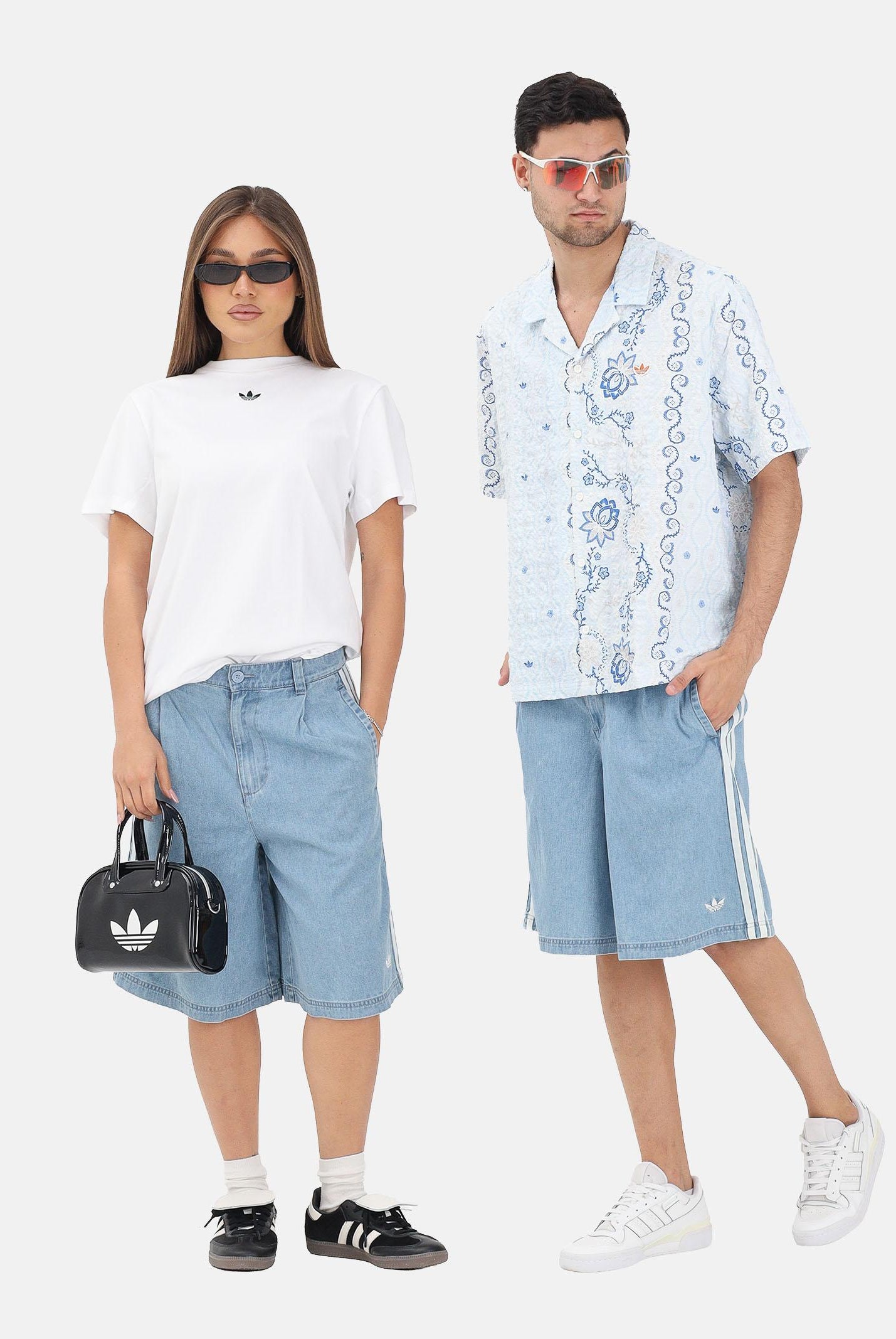 ADIDAS ORIGINALS Bermuda CHINO in denim chiaro per uomo e donna KX1192 . ADIDAS ORIGINALS