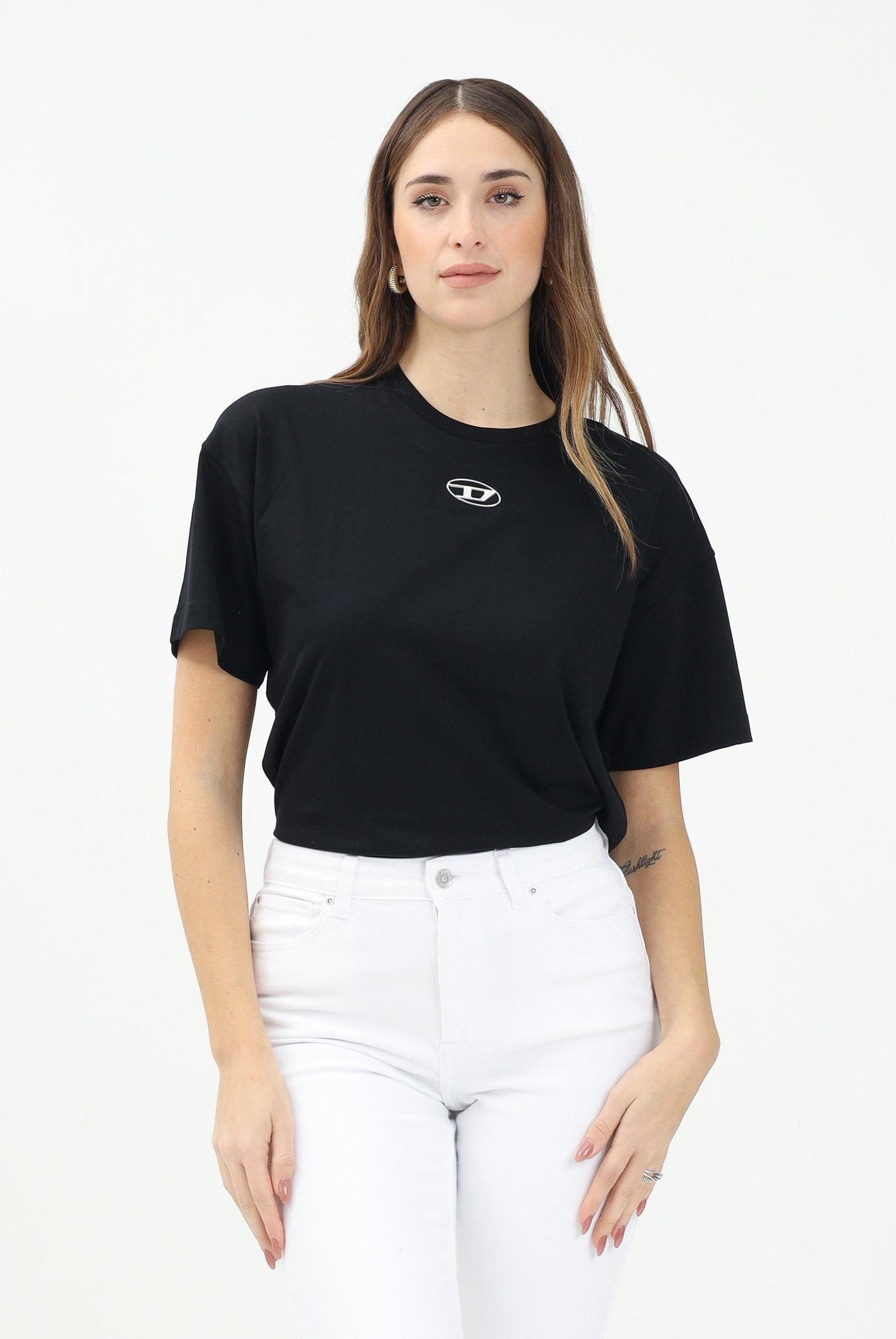 DIESEL T-shirt a manica corta Tmarcus Over nera per donna, ragazzi e bambini J0202200YI9 K900 DIESEL