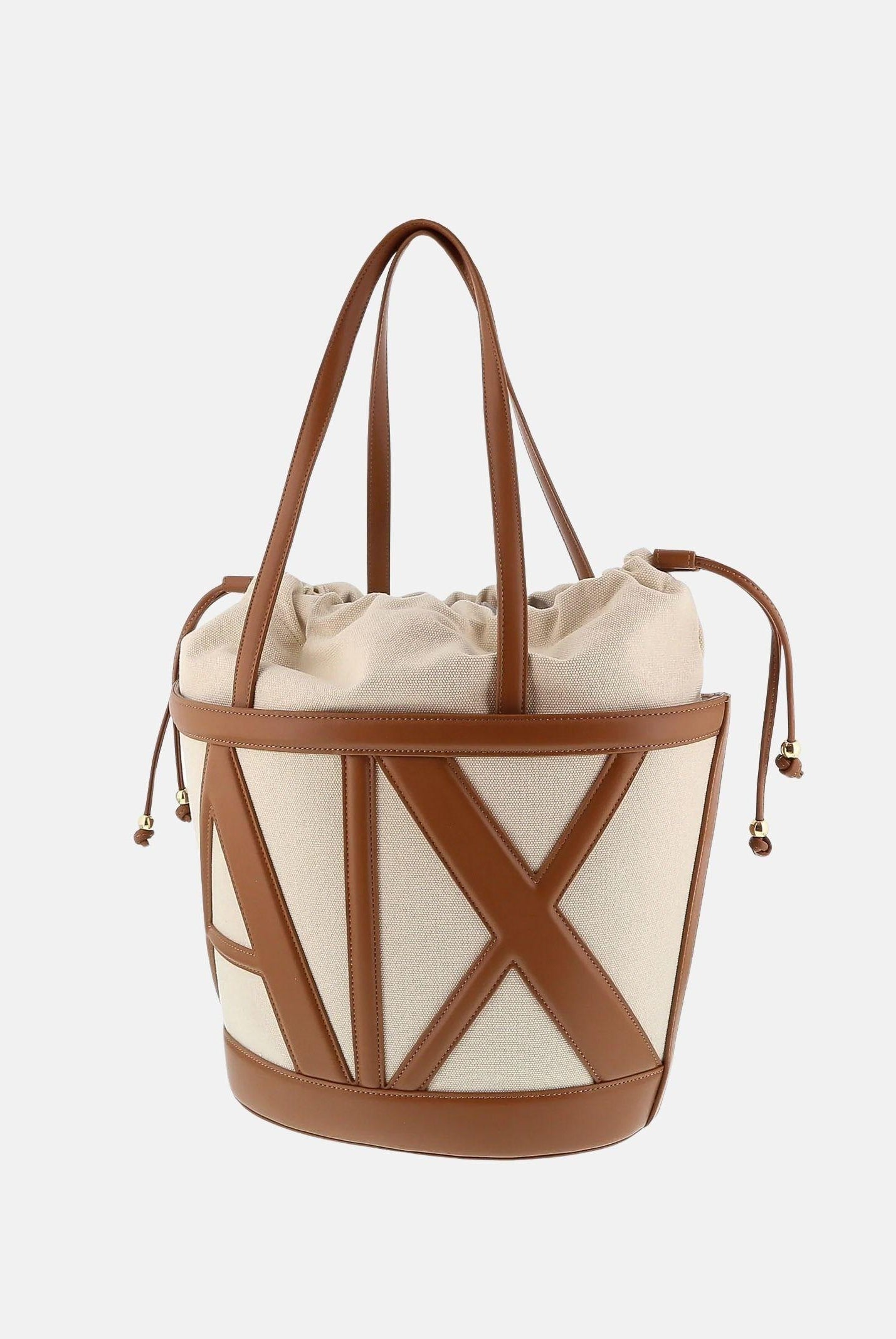 ARMANI EXCHANGE Shopper beige e cuoio da donna con logo XW002607AF22635 M6261 ARMANI EXCHANGE
