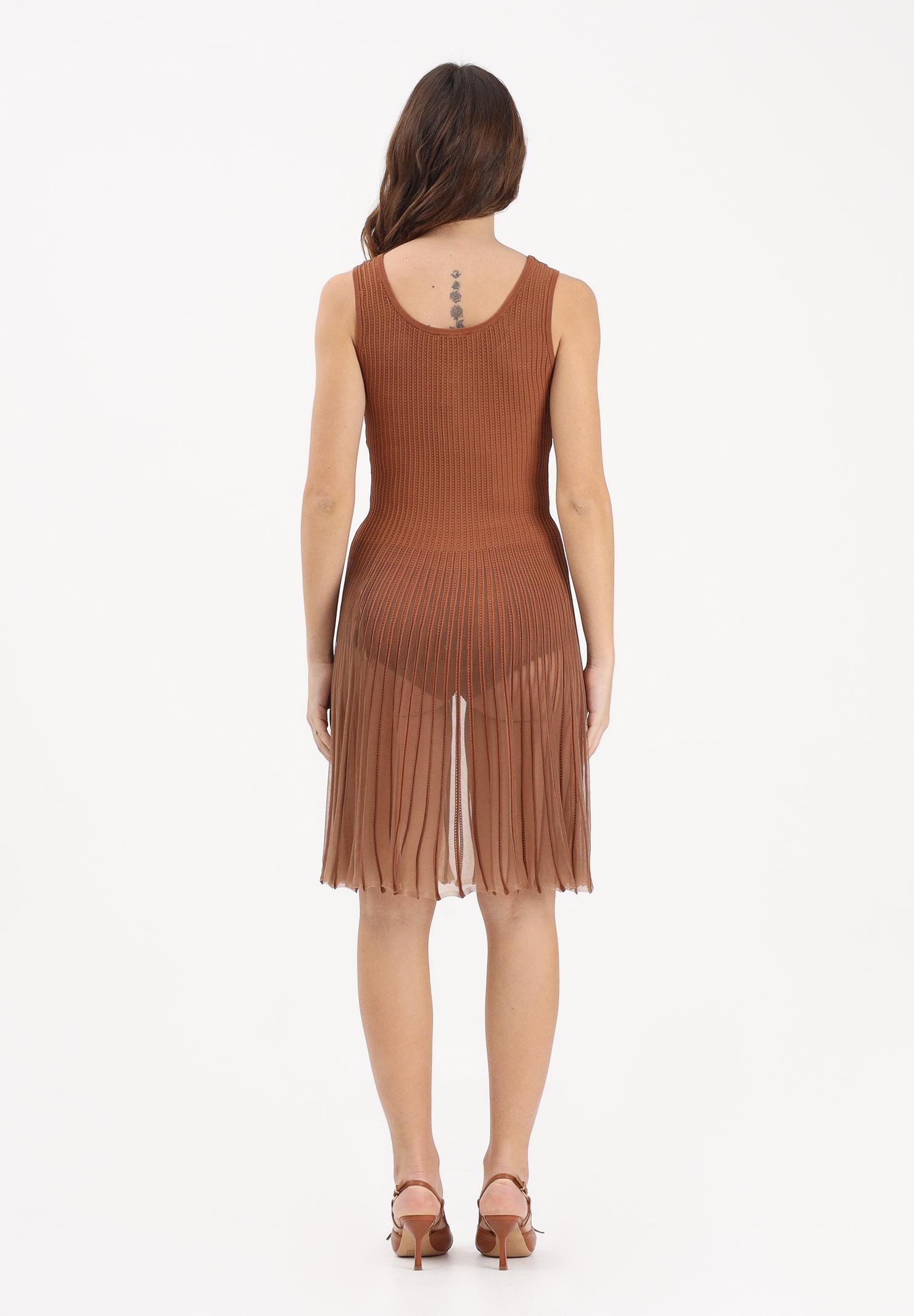 ELISABETTA FRANCHI Abito corto cuoio da donna in maglia à jour AM10B61E2 600 ELISABETTA FRANCHI