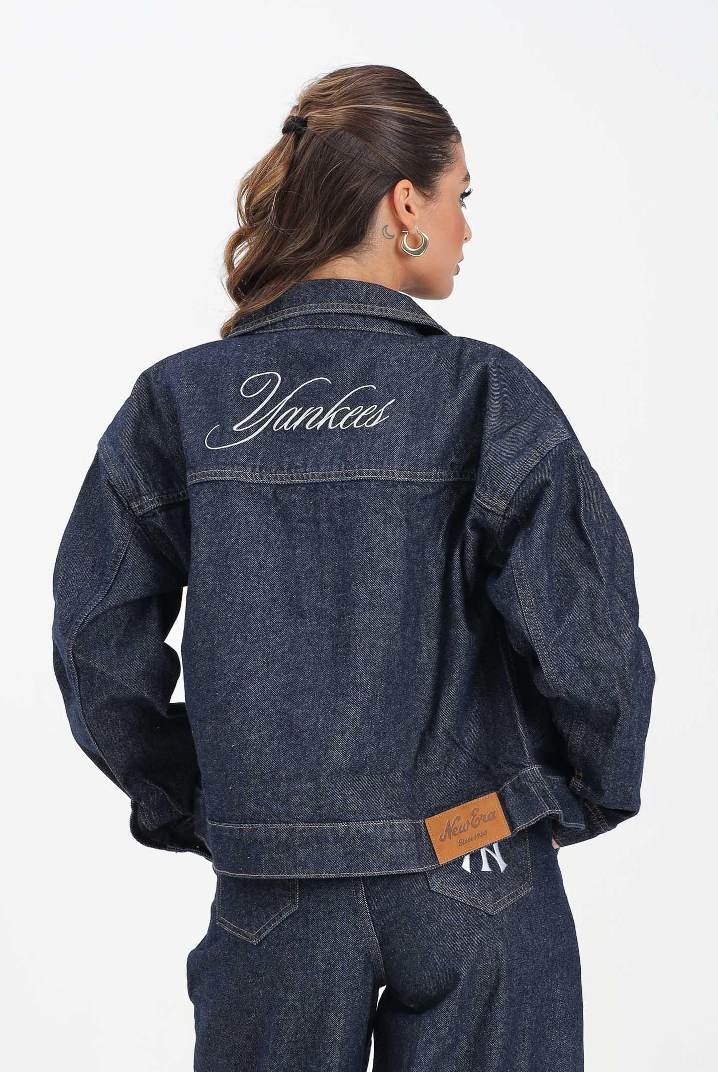 NEW ERA Giubbotto di jeans New York Yankees MLB in denim scuro da donna 60684457 NEW ERA