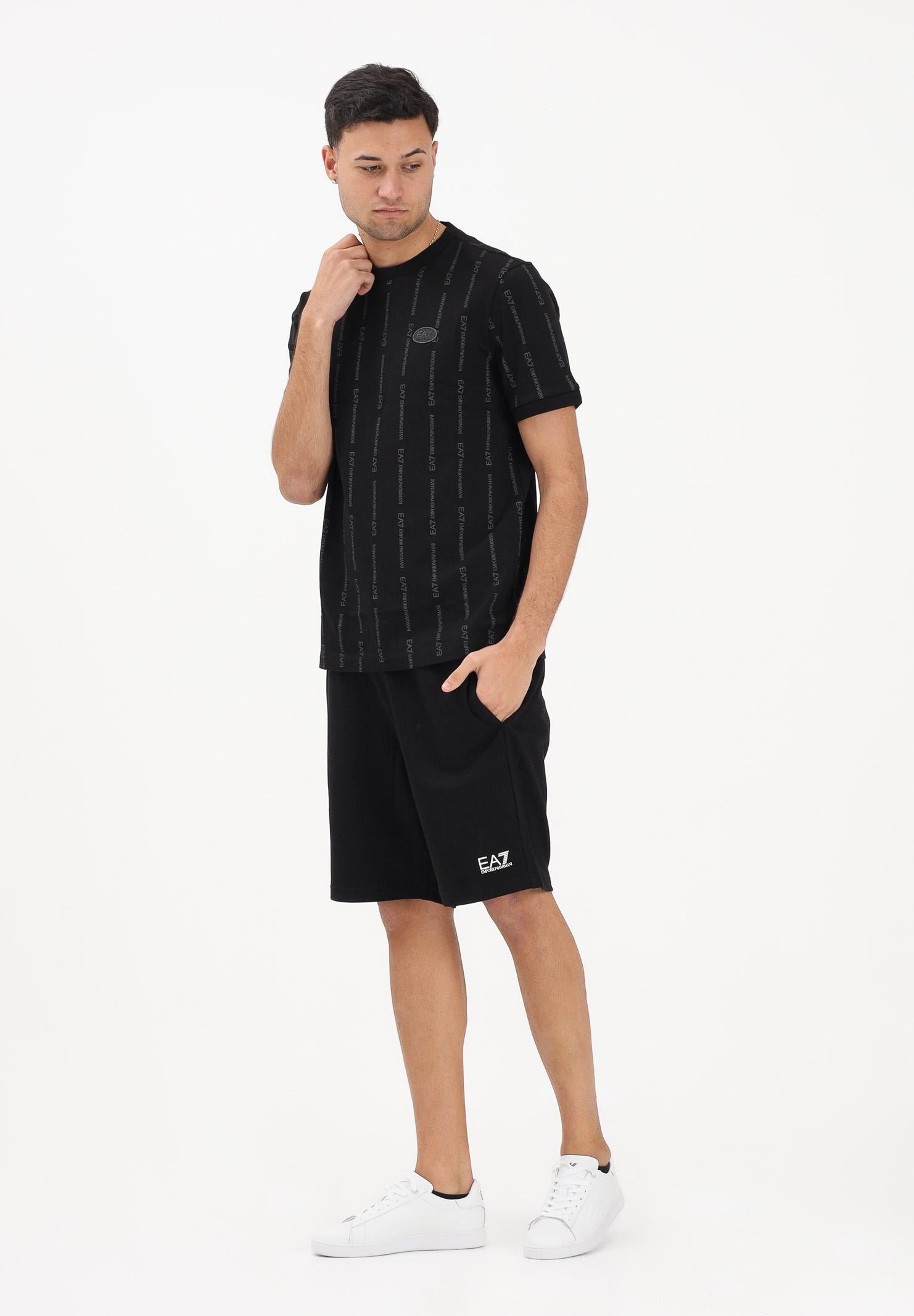 EA7 Shorts sportivo nero da uomo con logo 8NPS65PJVRZ 1200 EA7
