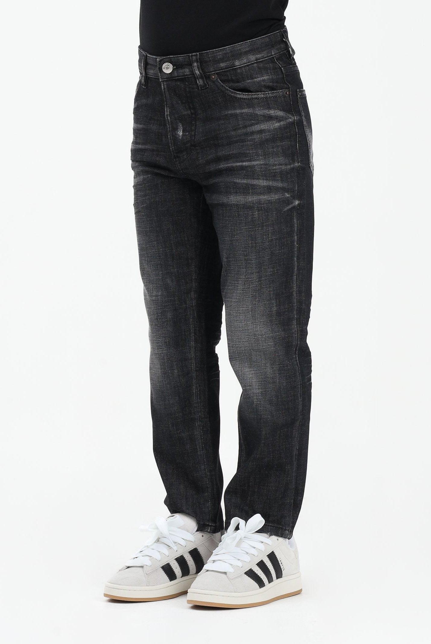 DSQUARED2 Jeans dritti Boss 10 in denim nero per donna, bambino e bambina DQ2241D0ABS DQ02 DSQUARED2