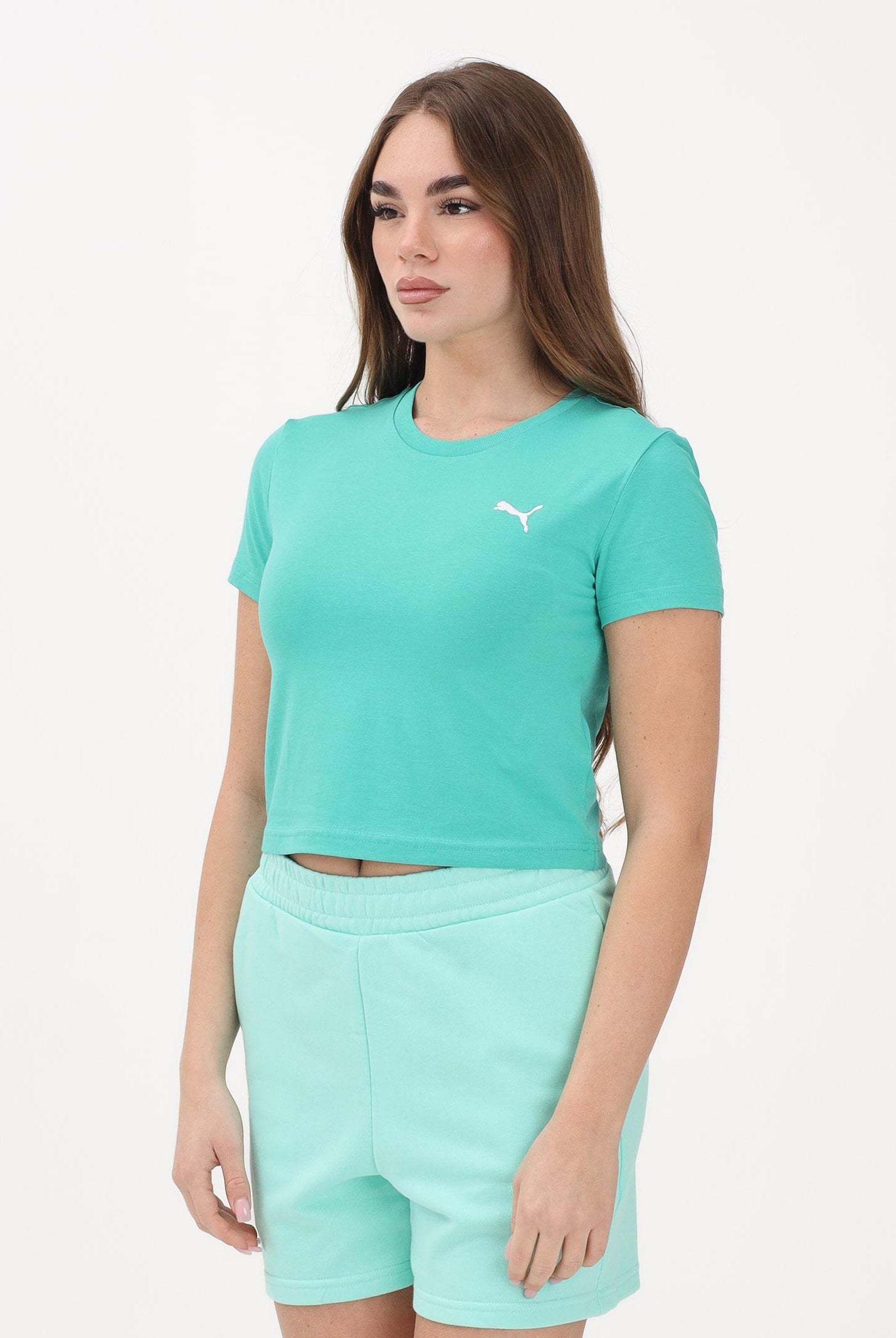 PUMA T-shirt a manica corta WARDROBE ESS verde acqua da donna 629745 40 PUMA