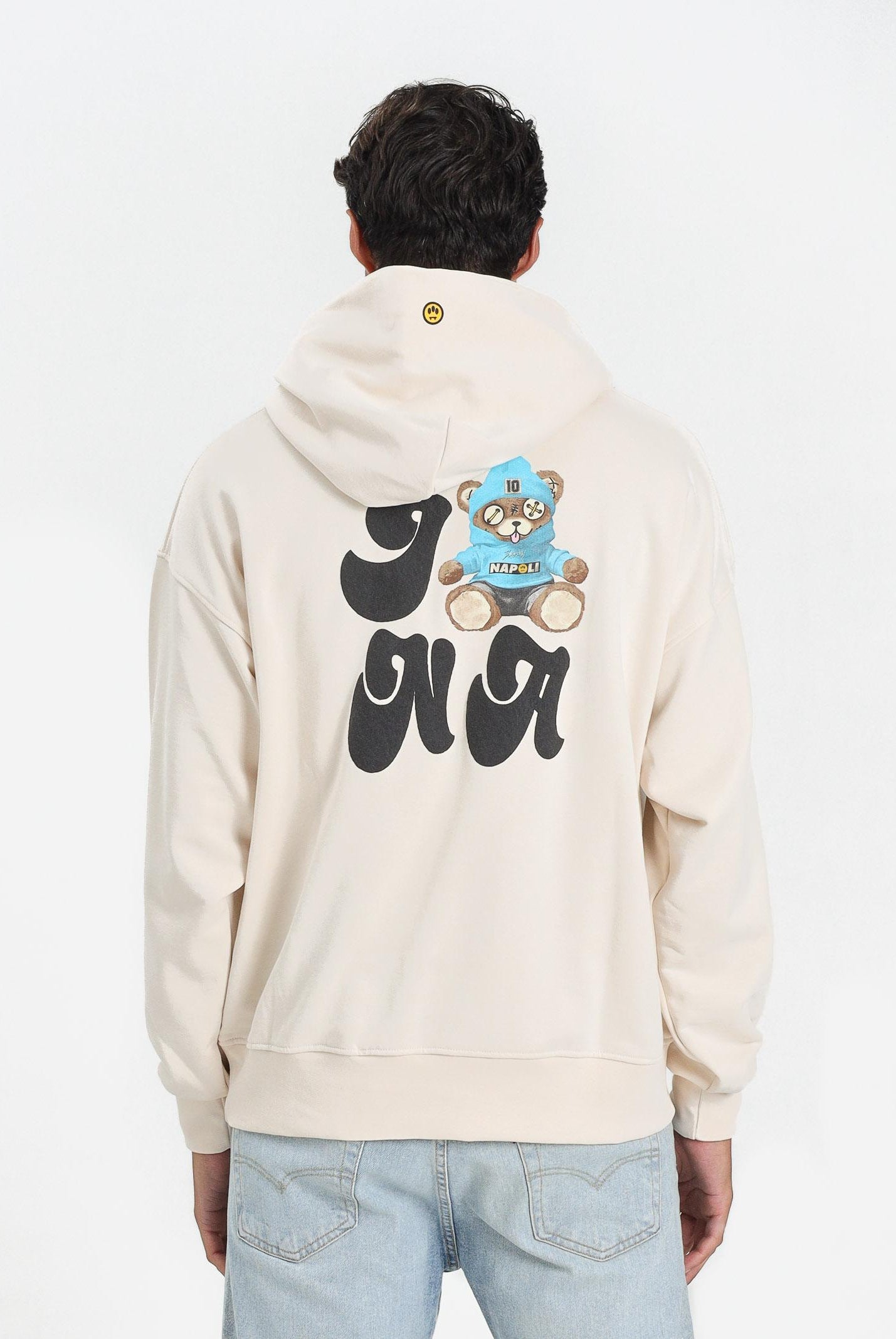 BARROW Felpa con cappuccio color crema per uomo e donna dedicata alla Società Sportiva Calcio Napoli F5BWUAHS074 013 BARROW