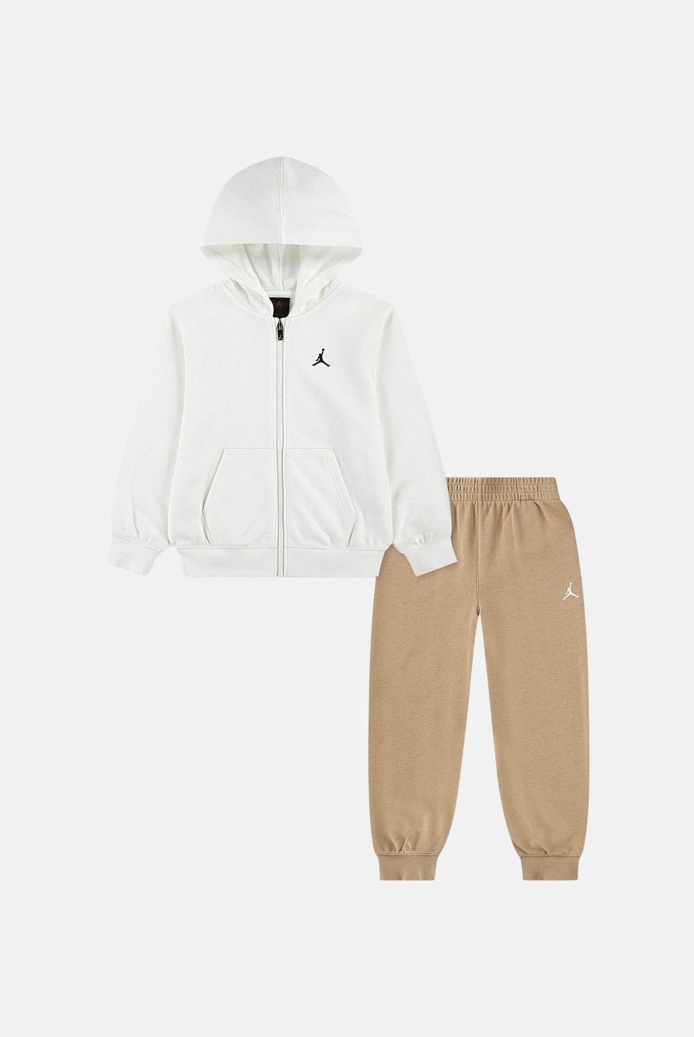 JORDAN Tuta bianca e beige per bambino e bambina con logo Jumpman 85F124 X0L JORDAN