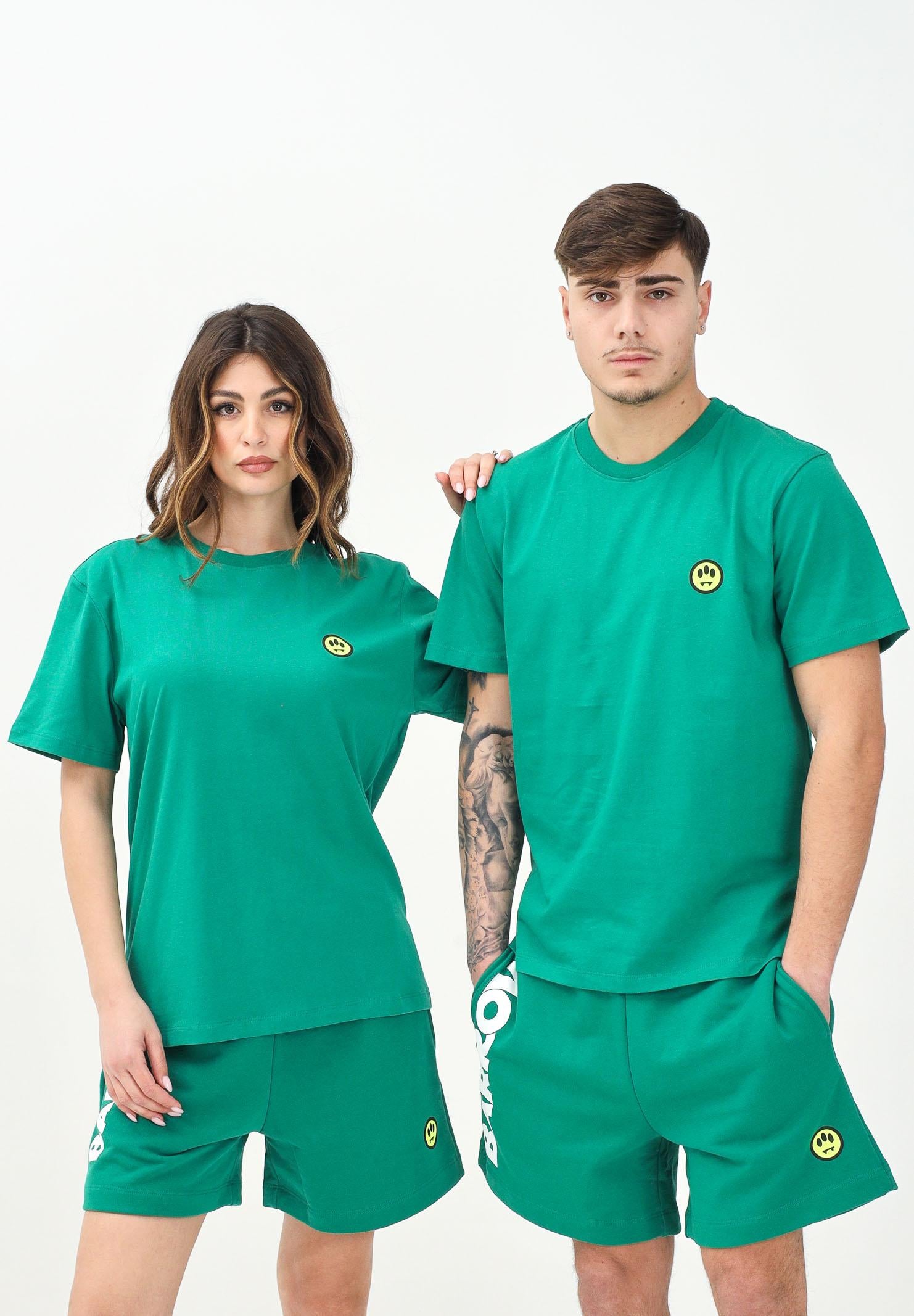 BARROW T-shirt a manica corta verde per uomo e donna con stampa logo S5BWUATH087 BW030 BARROW