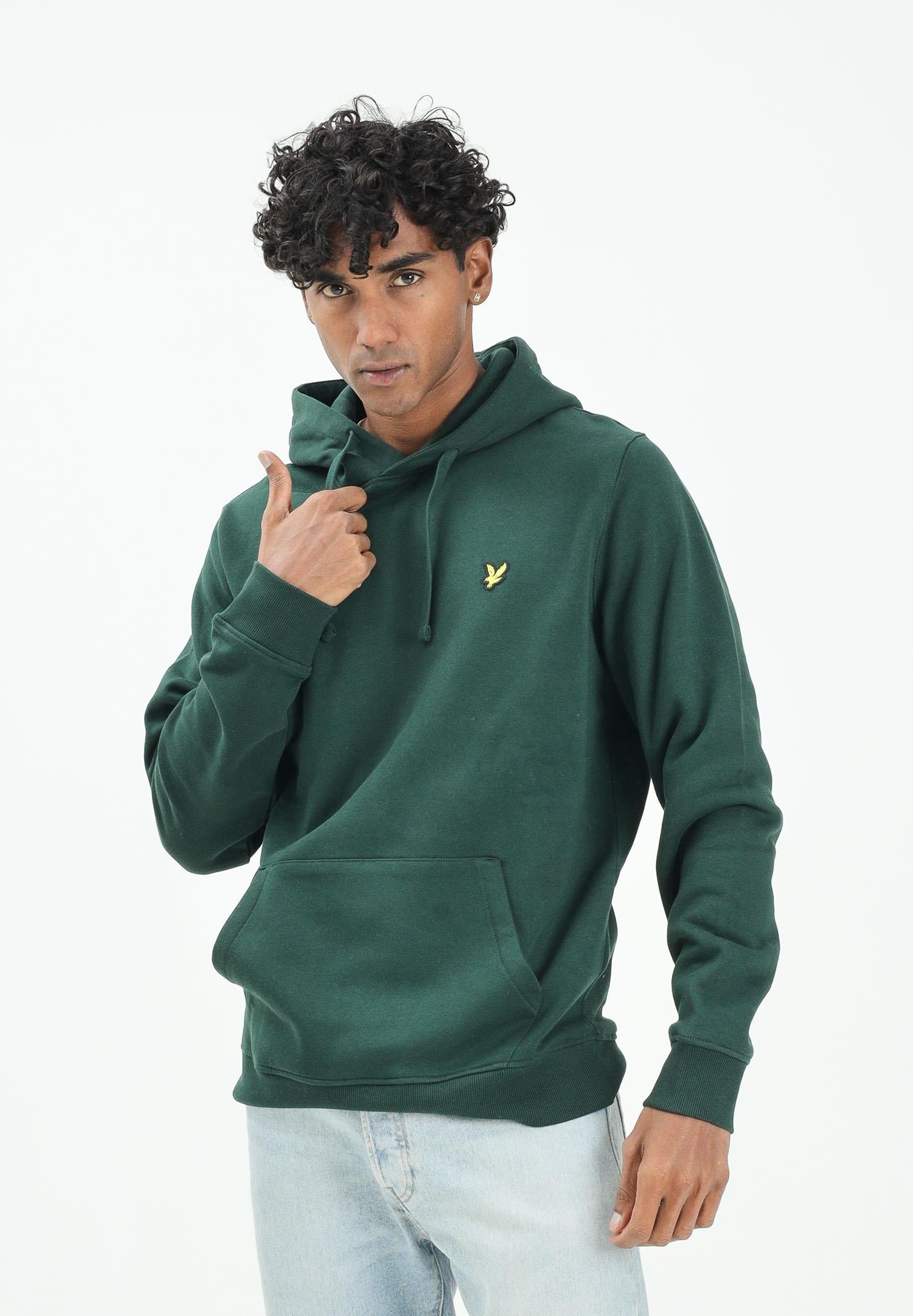 LYLE & SCOTT Felpa con cappuccio verde da uomo ML1139V W486 LYLE & SCOTT