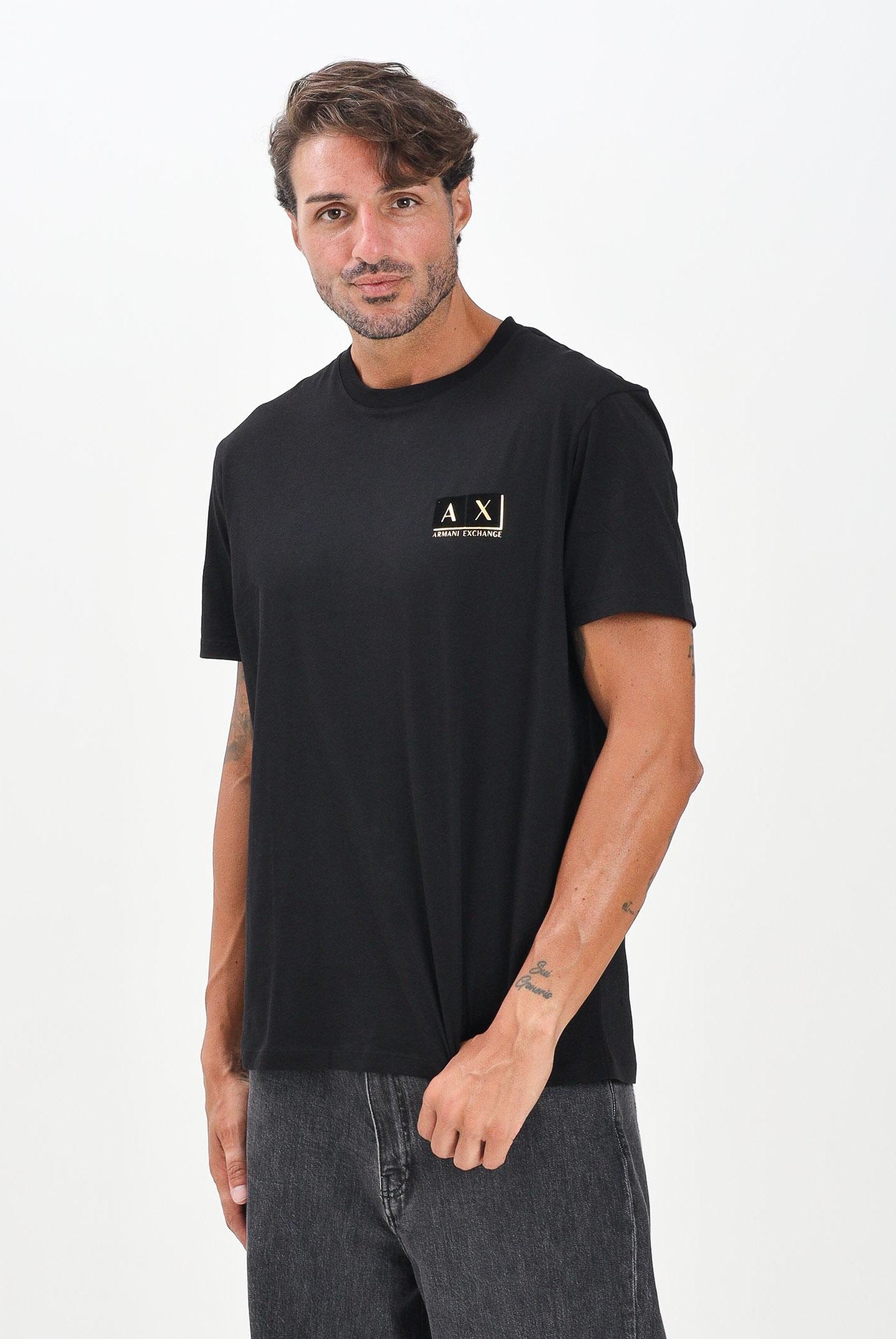 ARMANI EXCHANGE T-shirt a manica corta nera da uomo arricchita da un piccolo logo AX XM001911AF10356 MC004 ARMANI EXCHANGE