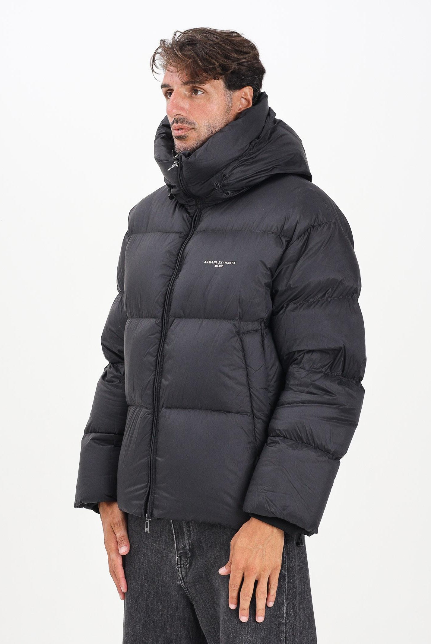ARMANI EXCHANGE Piumino nero da uomo con logo XM001115AF16589 UC001 ARMANI EXCHANGE